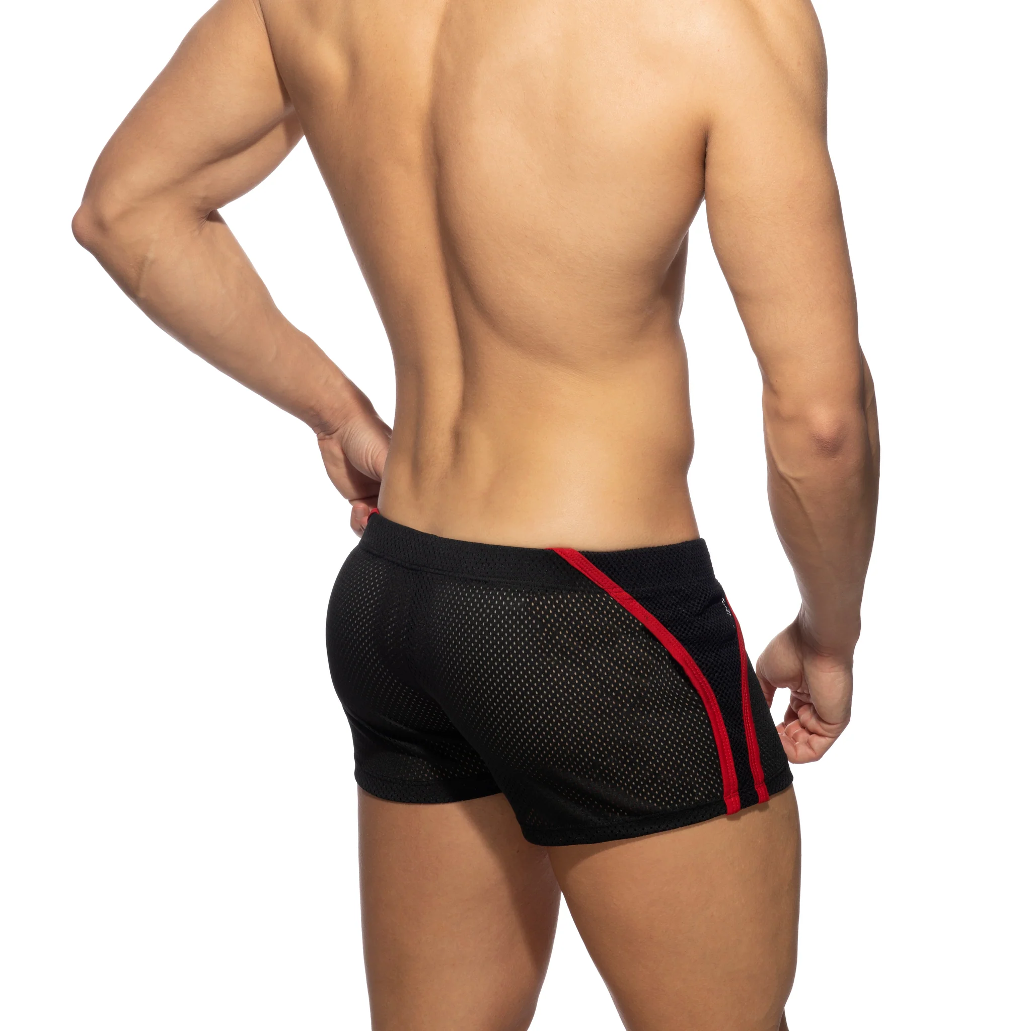 AD Fetish Combi Mesh Shorts Red ADF176 - Image 3