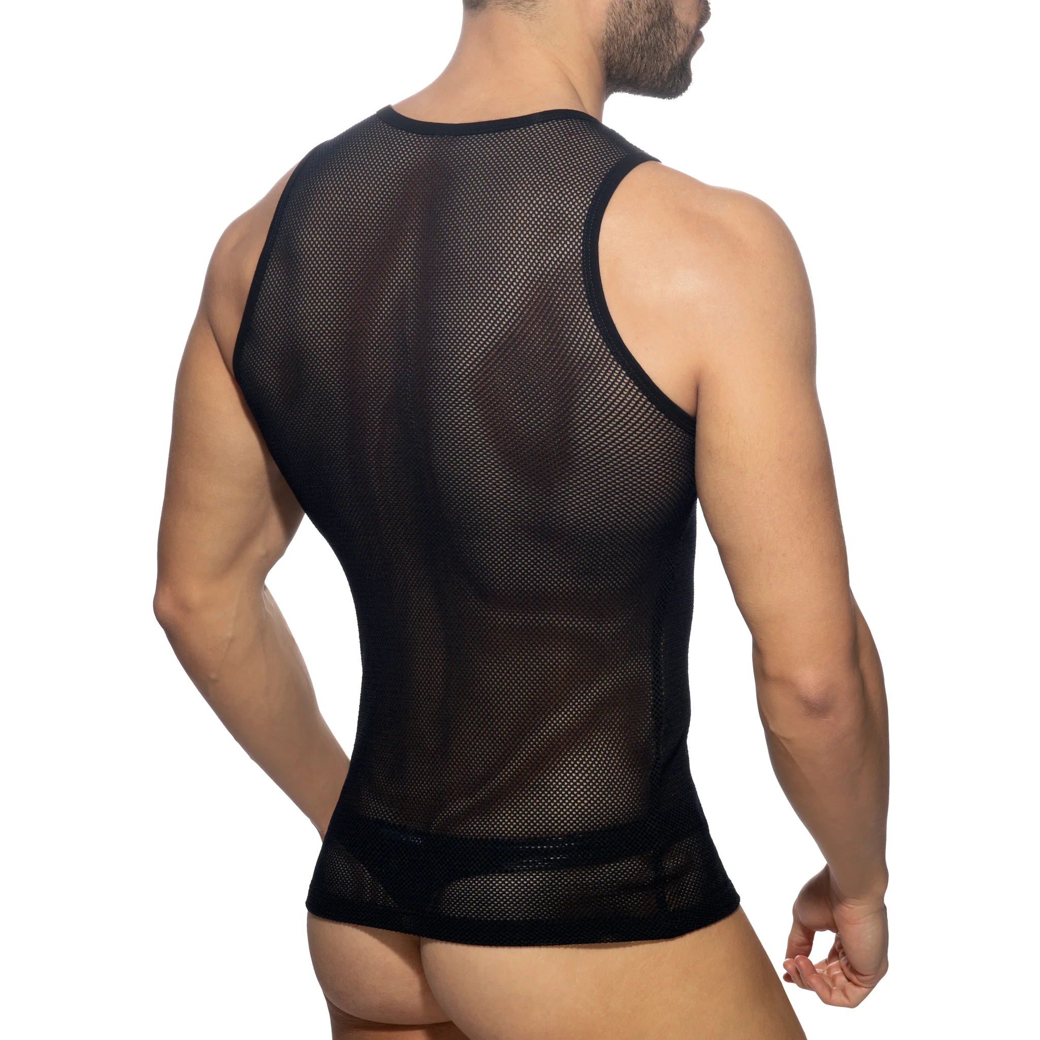 AD Fetish Crossed Mesh Tank Top Black ADF161 - Image 3
