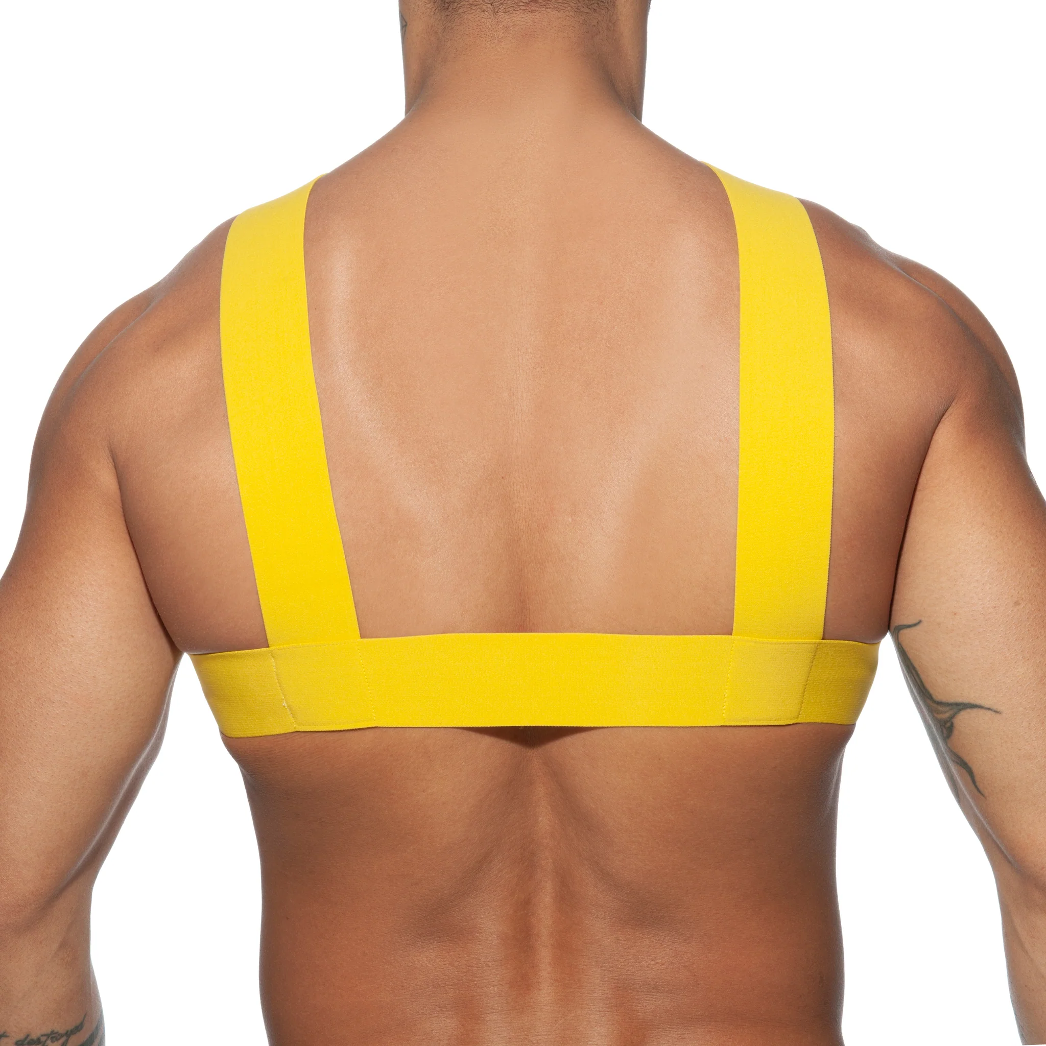 AD Fetish Double Ring Harness Yellow ADF116 - Image 3