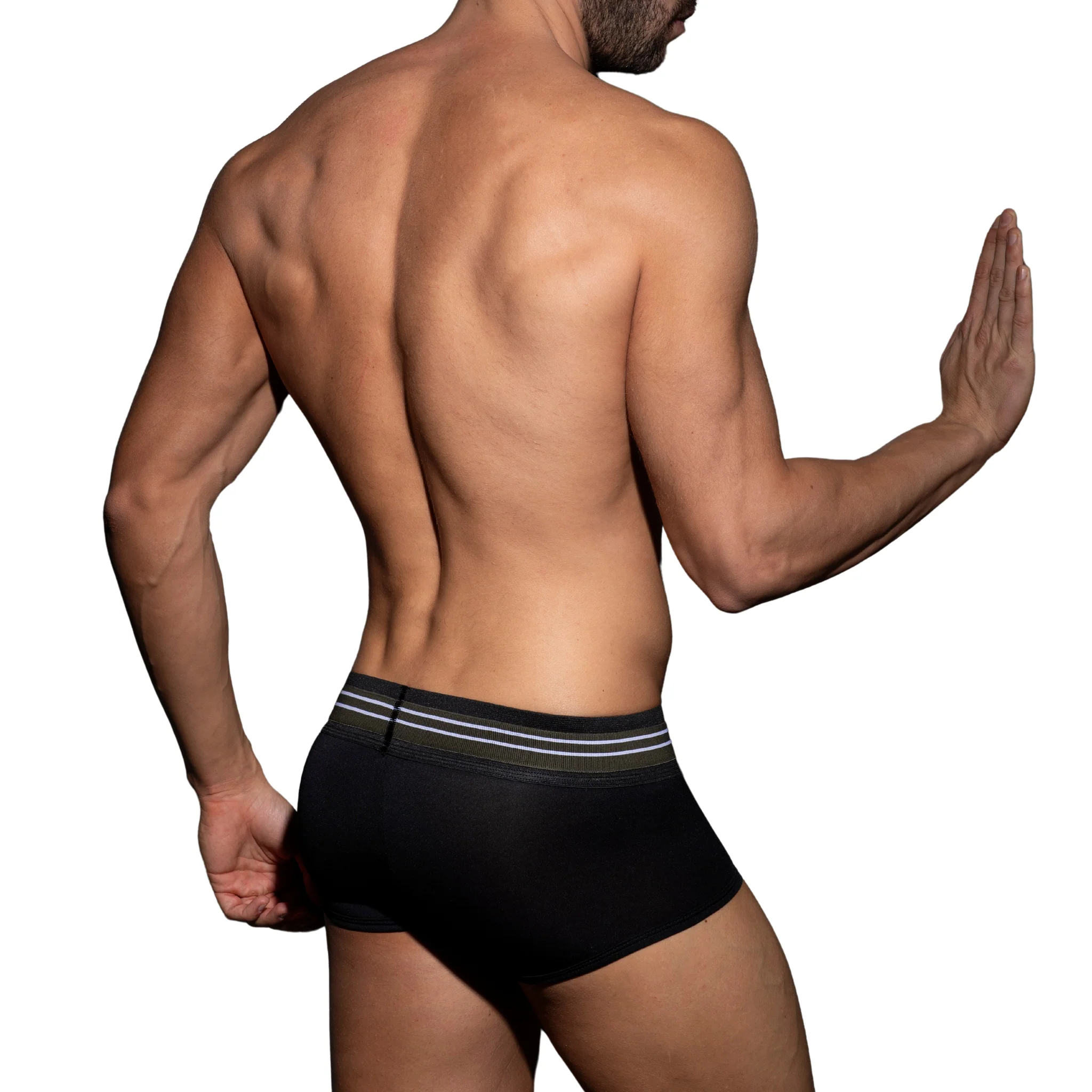 AD Fetish Double Stripe Trunk Khaki ADF113 - Image 3