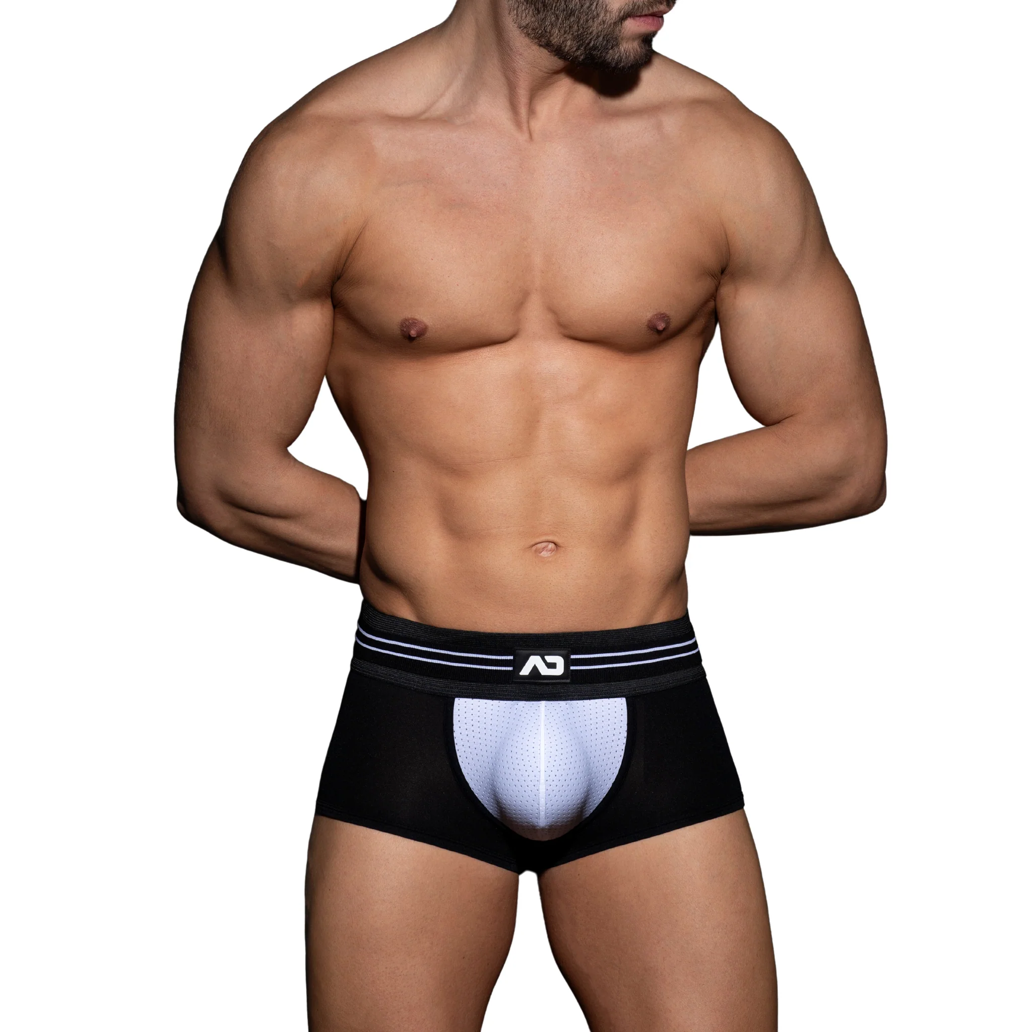 AD Fetish Double Stripe Trunk White ADF113 - Image 2
