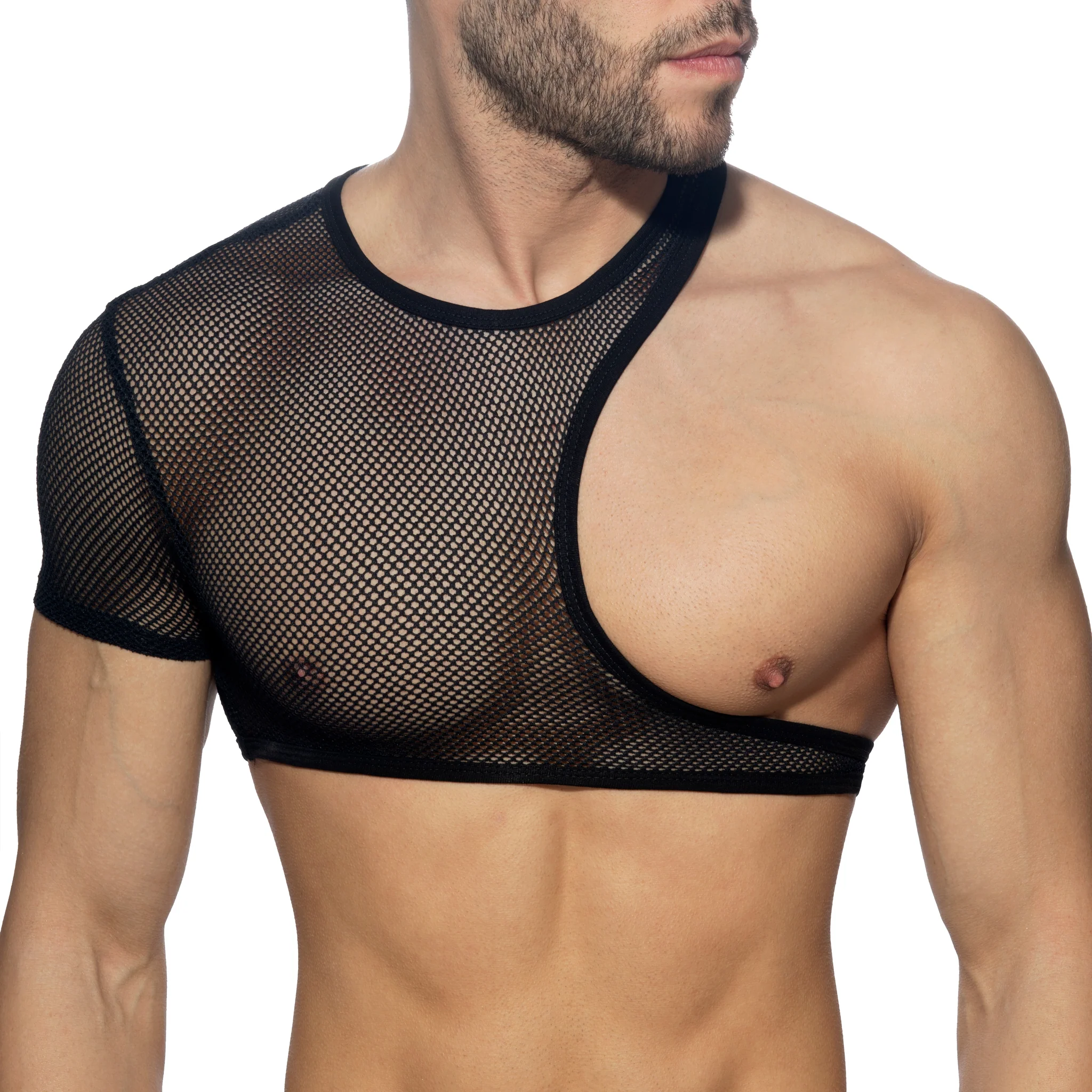 AD Fetish Irregular Mesh Crop Top Black ADF163 - Image 2