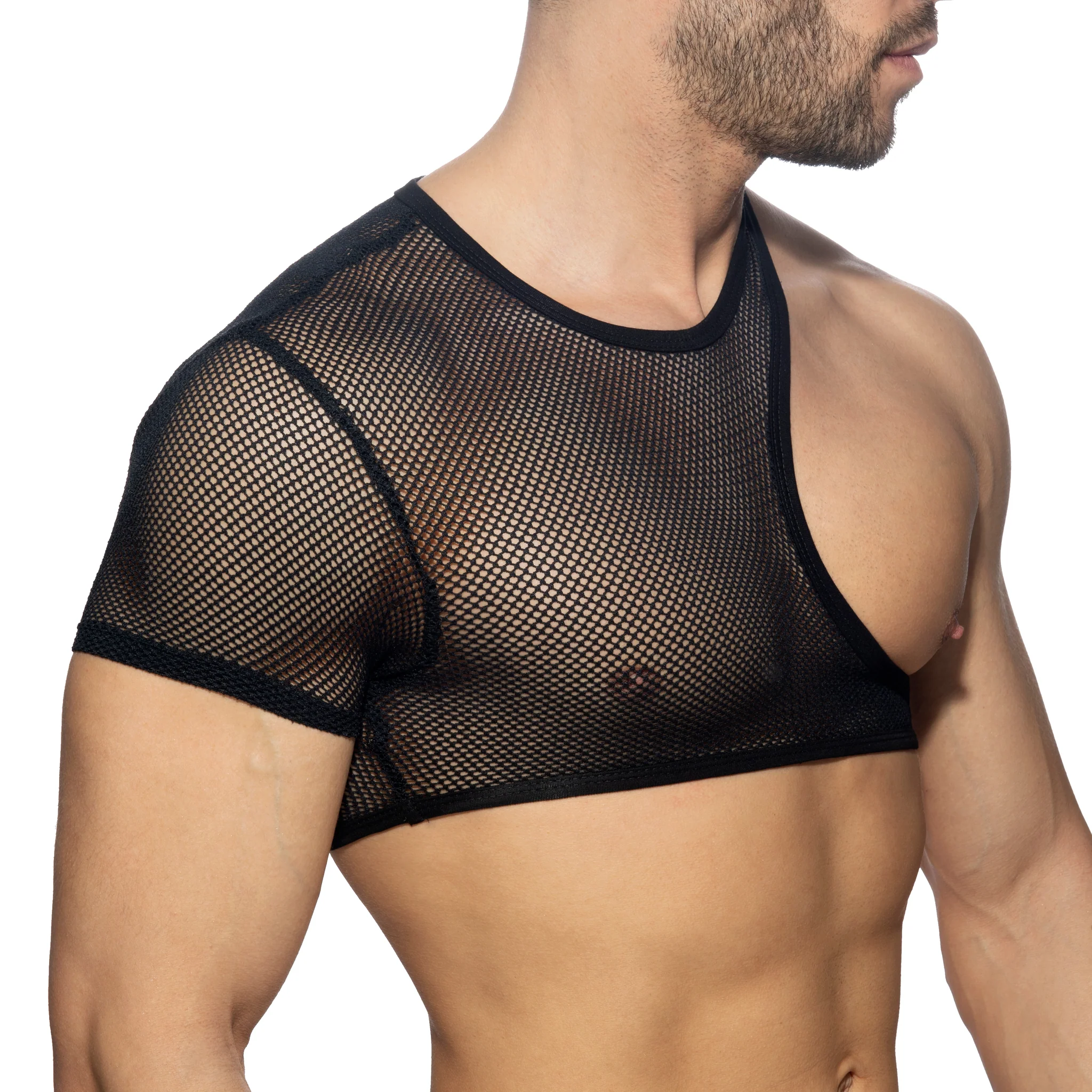 AD Fetish Irregular Mesh Crop Top Black ADF163 - Image 4