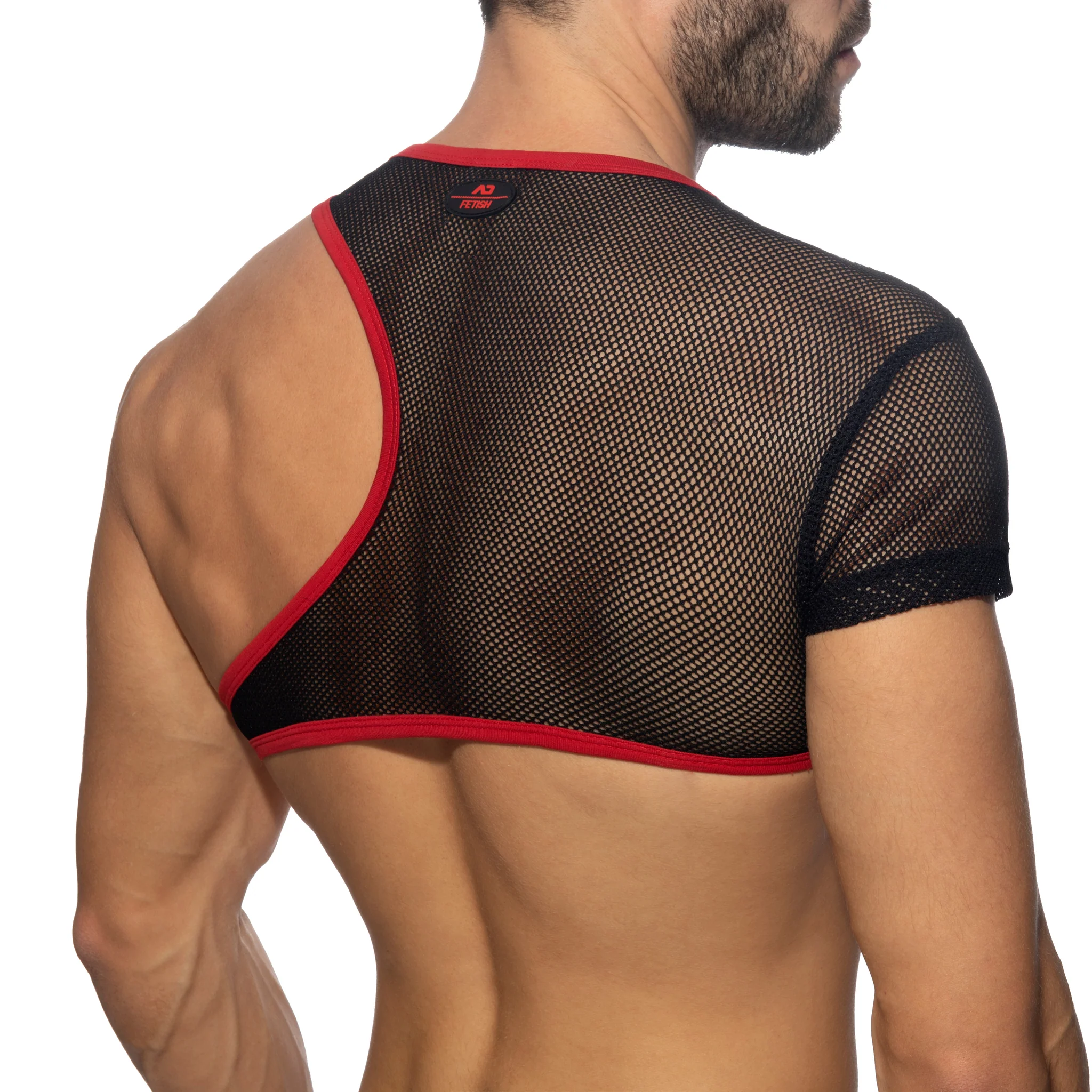 AD Fetish Irregular Mesh Crop Top Red ADF163 - Image 3