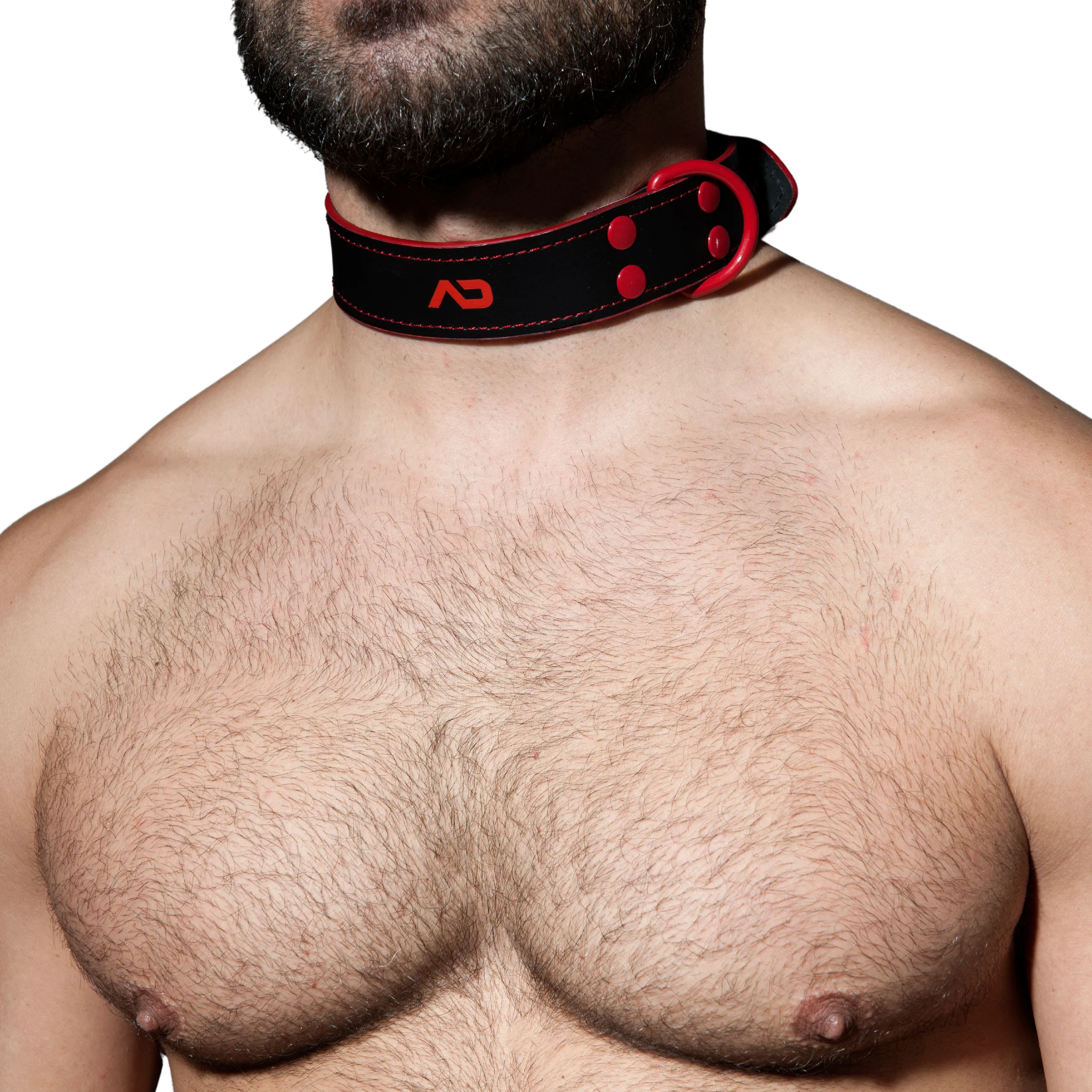 AD Fetish Leather Collar Red ADF44 - Image 2