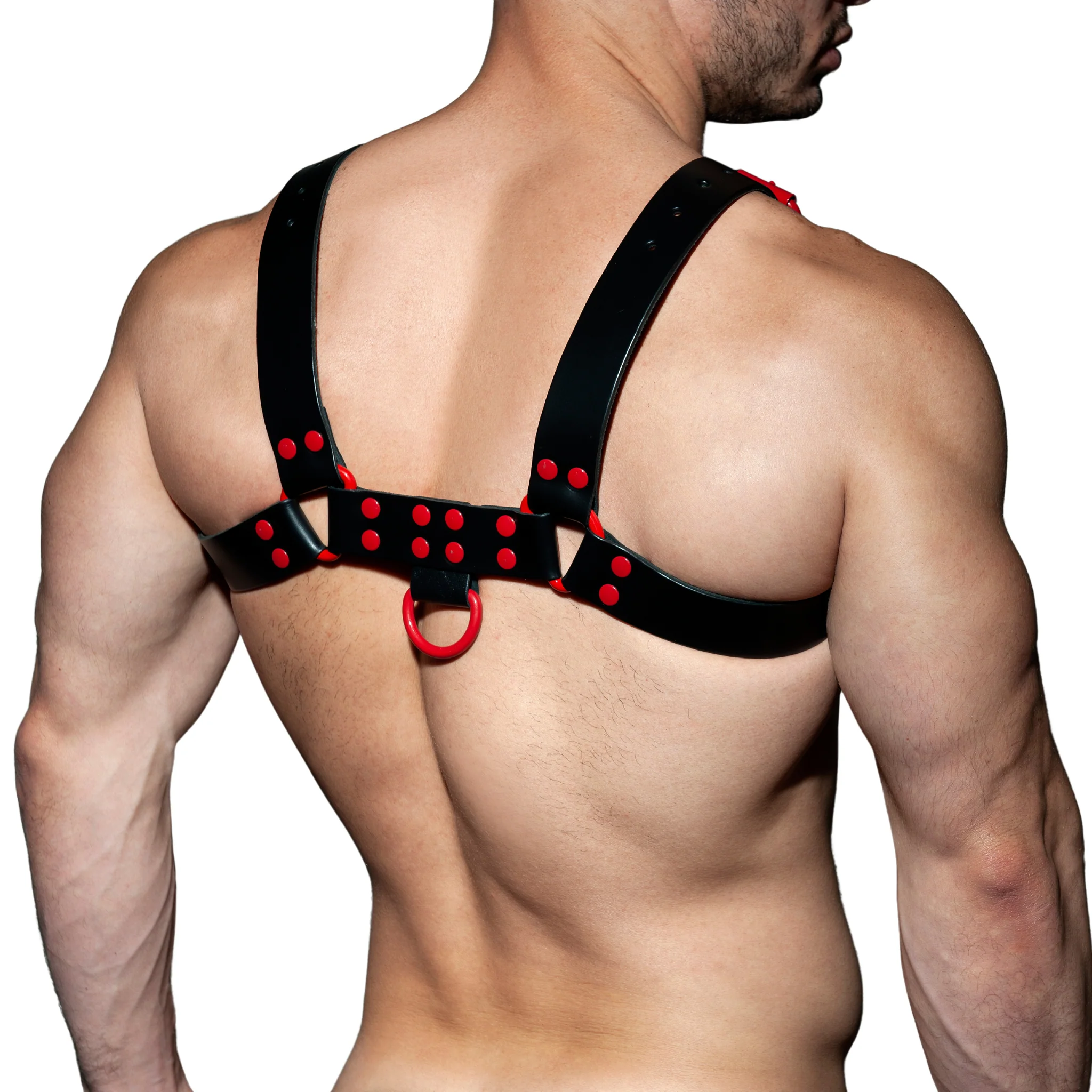 AD Fetish Leather Color Harness Red ADF119 - Image 3