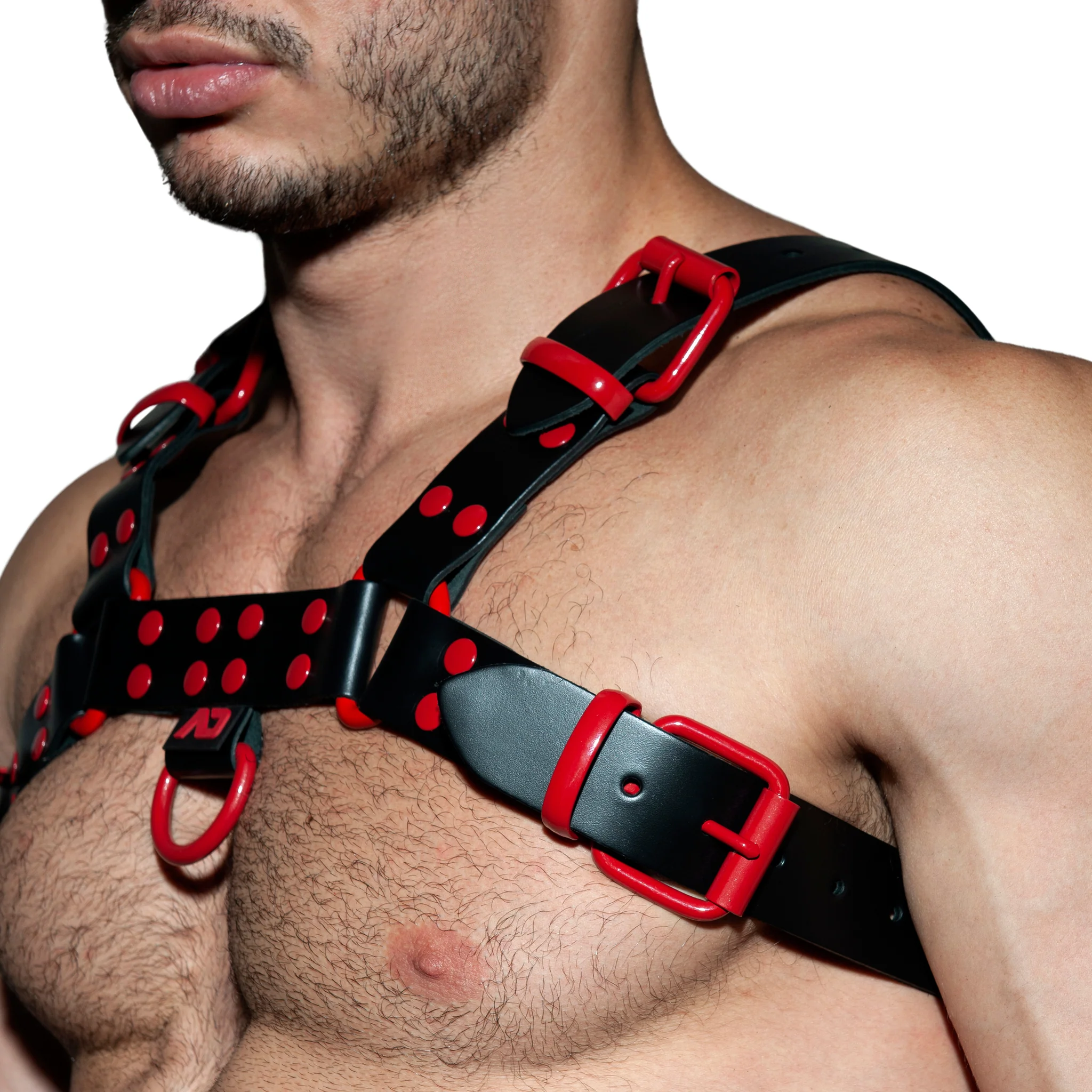 AD Fetish Leather Color Harness Red ADF119 - Image 4