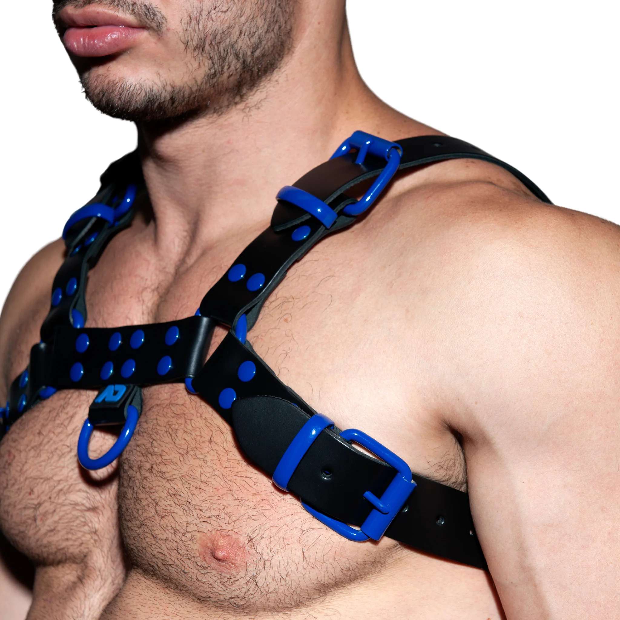 AD Fetish Leather Color Harness Royal Blue ADF119 - Image 4