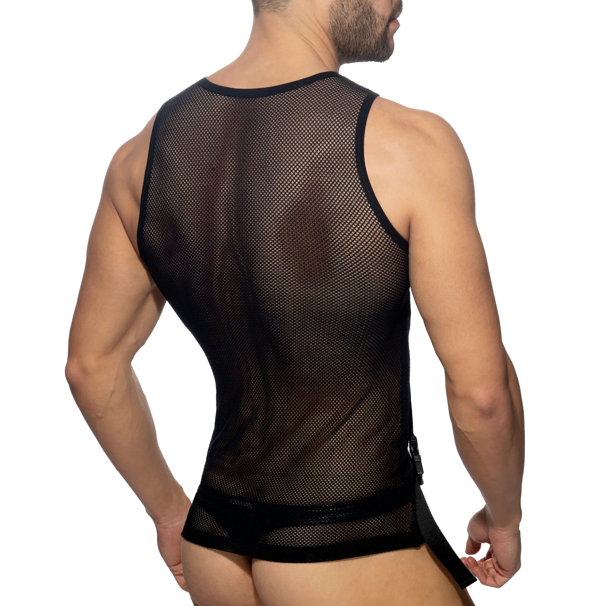 AD Fetish Mesh Double Clip Tank Top Black ADF162 - Image 3