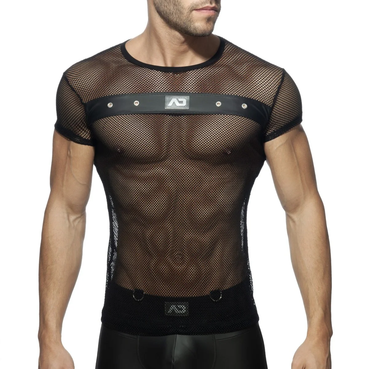 AD Fetish Mesh Mixed T-Shirt Black ADF123 - Image 2