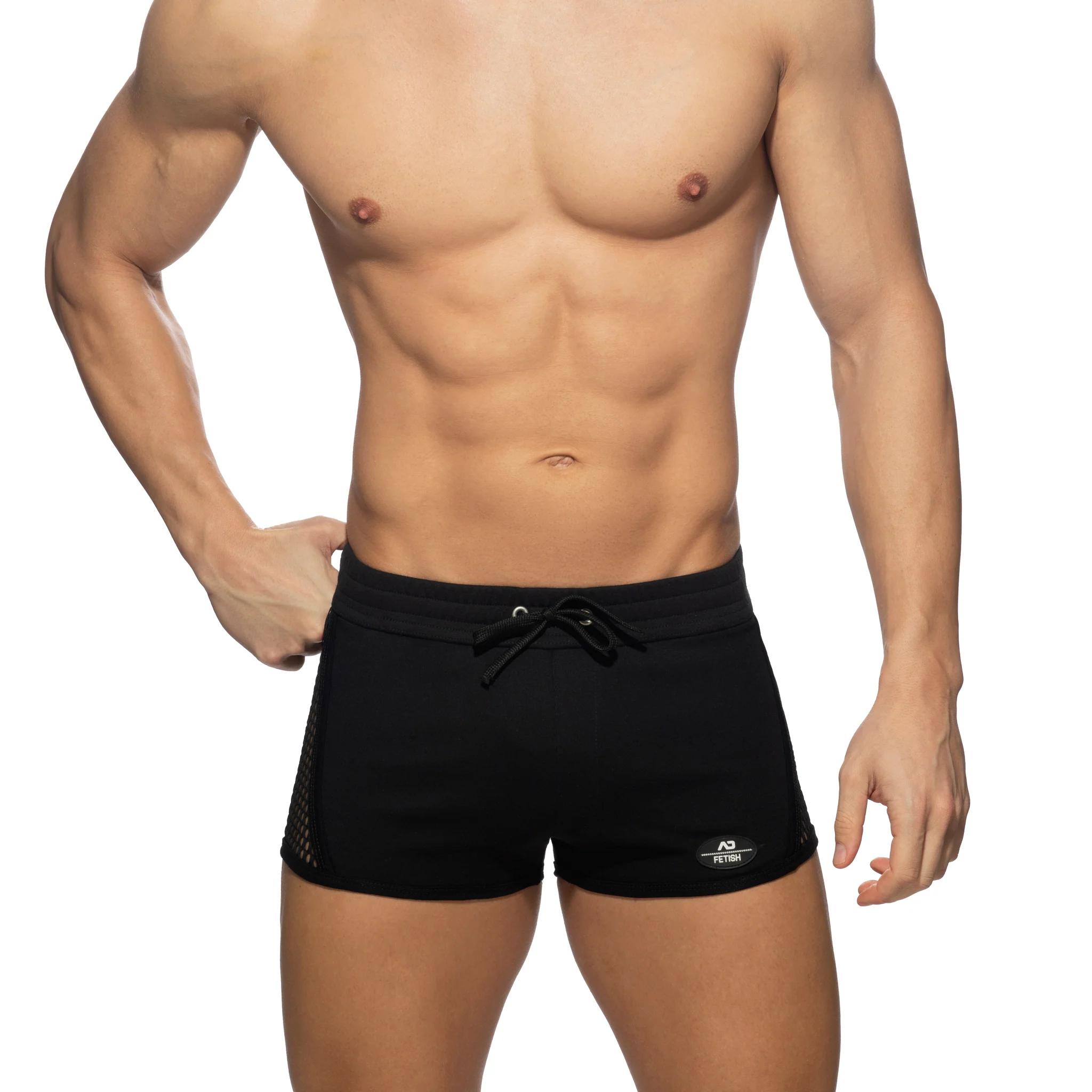 AD Fetish Mesh-Striped Shorts Black ADF169 - Image 2