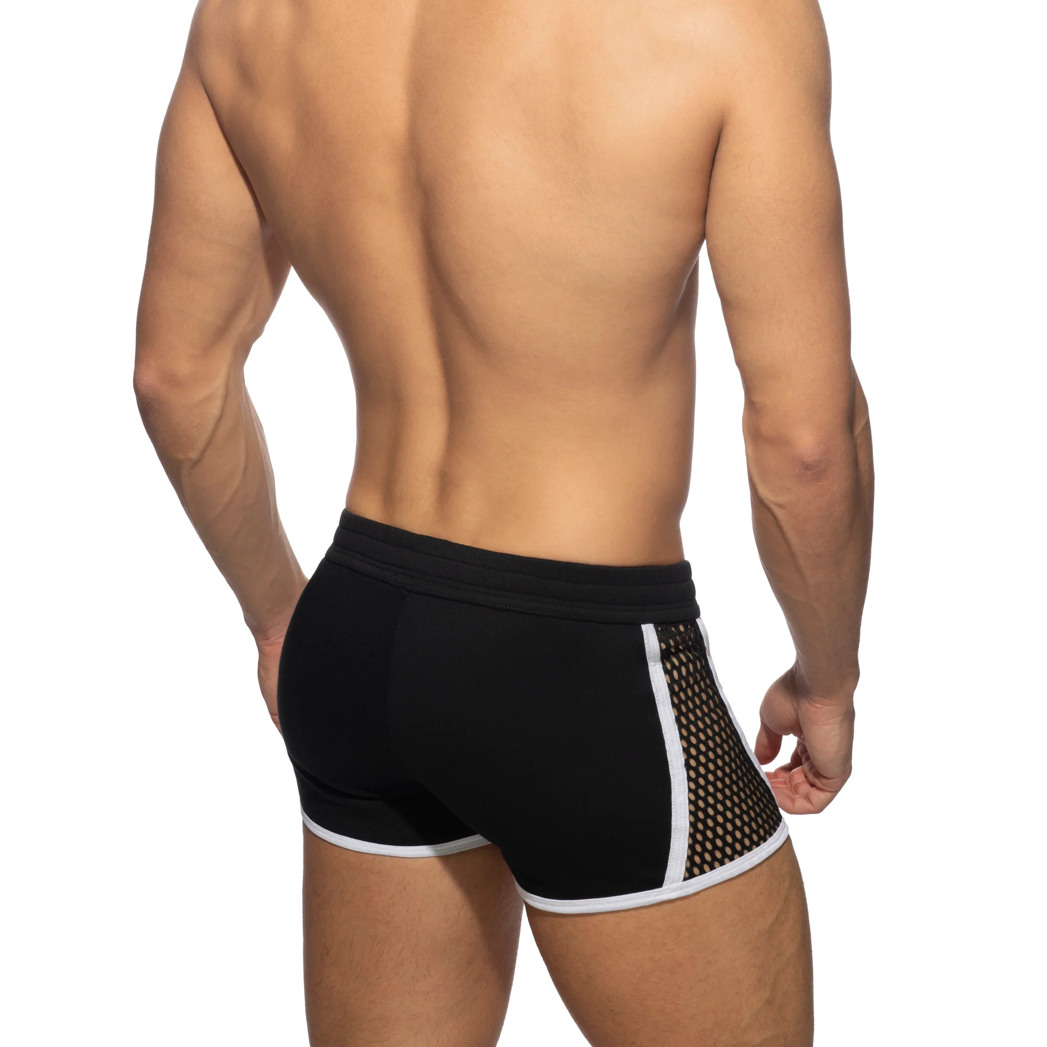 AD Fetish Mesh-Striped Shorts White ADF169 - Image 3