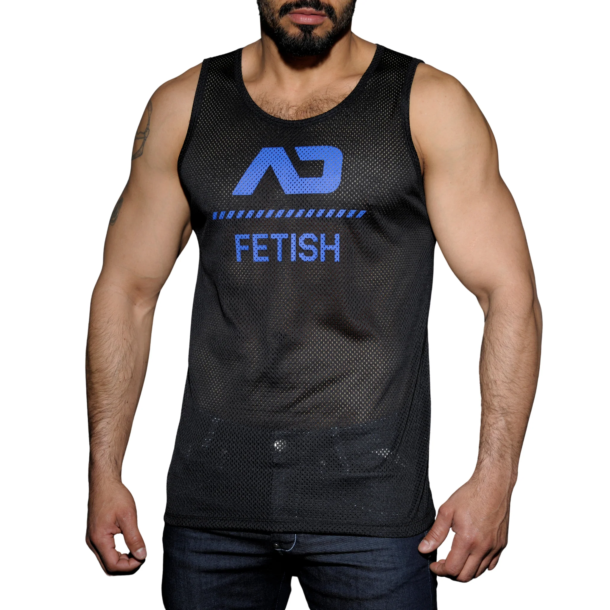 AD Fetish Mesh Tank Top Royal Blue ADF54 - Image 2