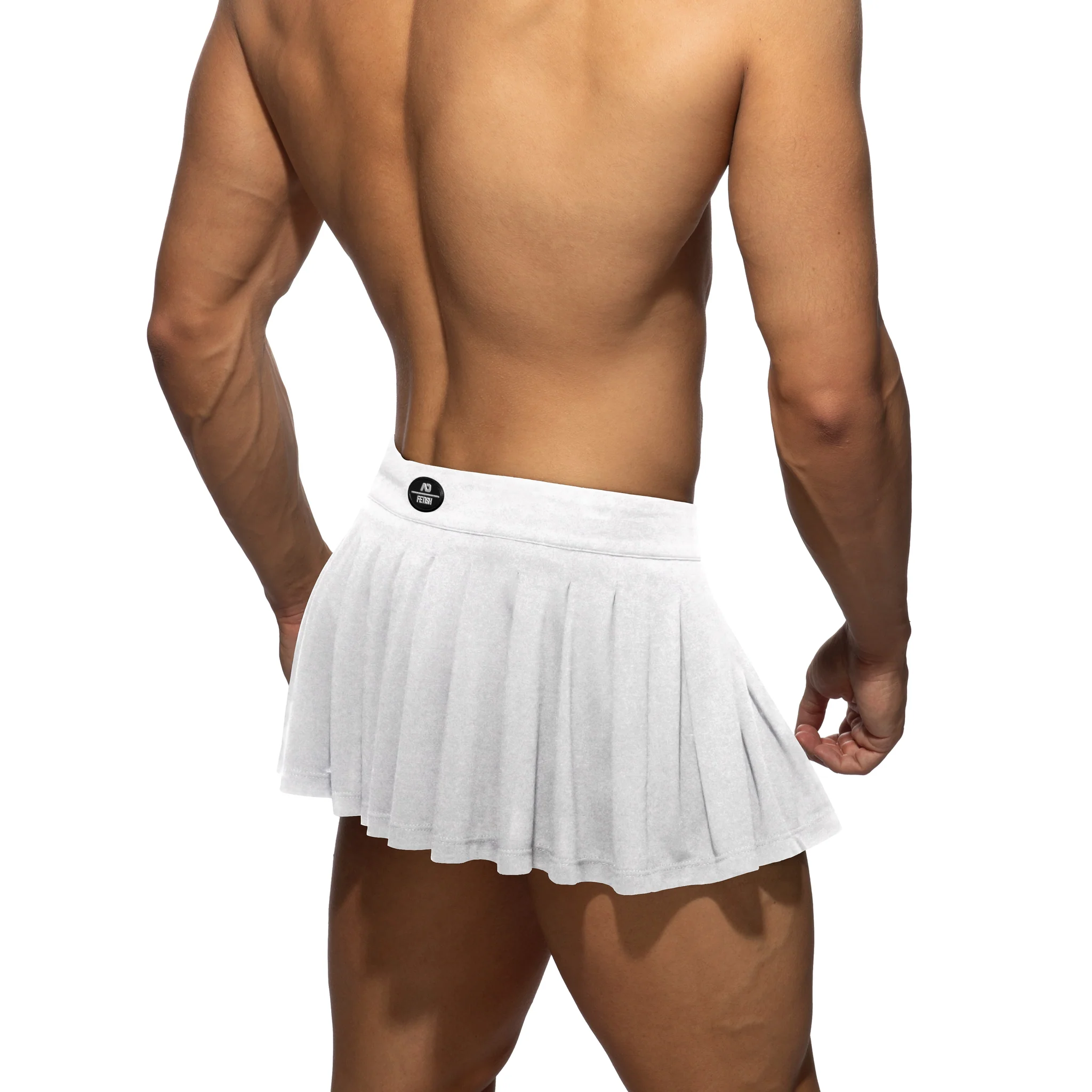 AD Fetish Pleated Ring Skirt White ADF207 - Image 3