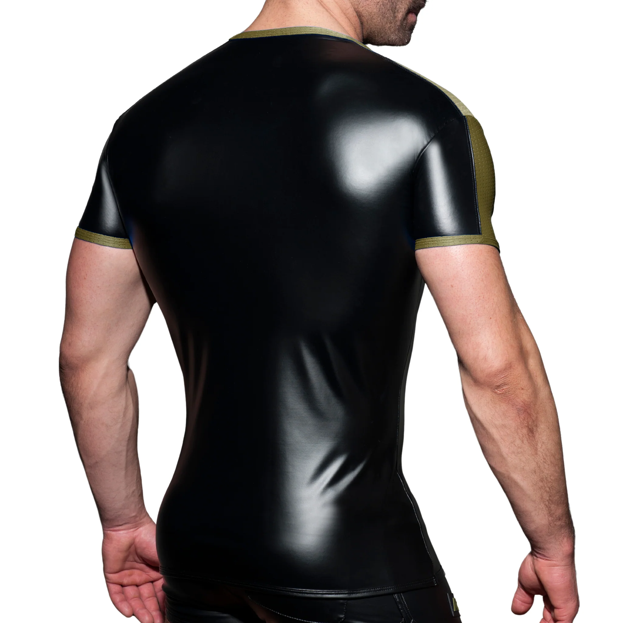 AD Fetish Rub Mesh T-Shirt Khaki ADF117 - Image 2