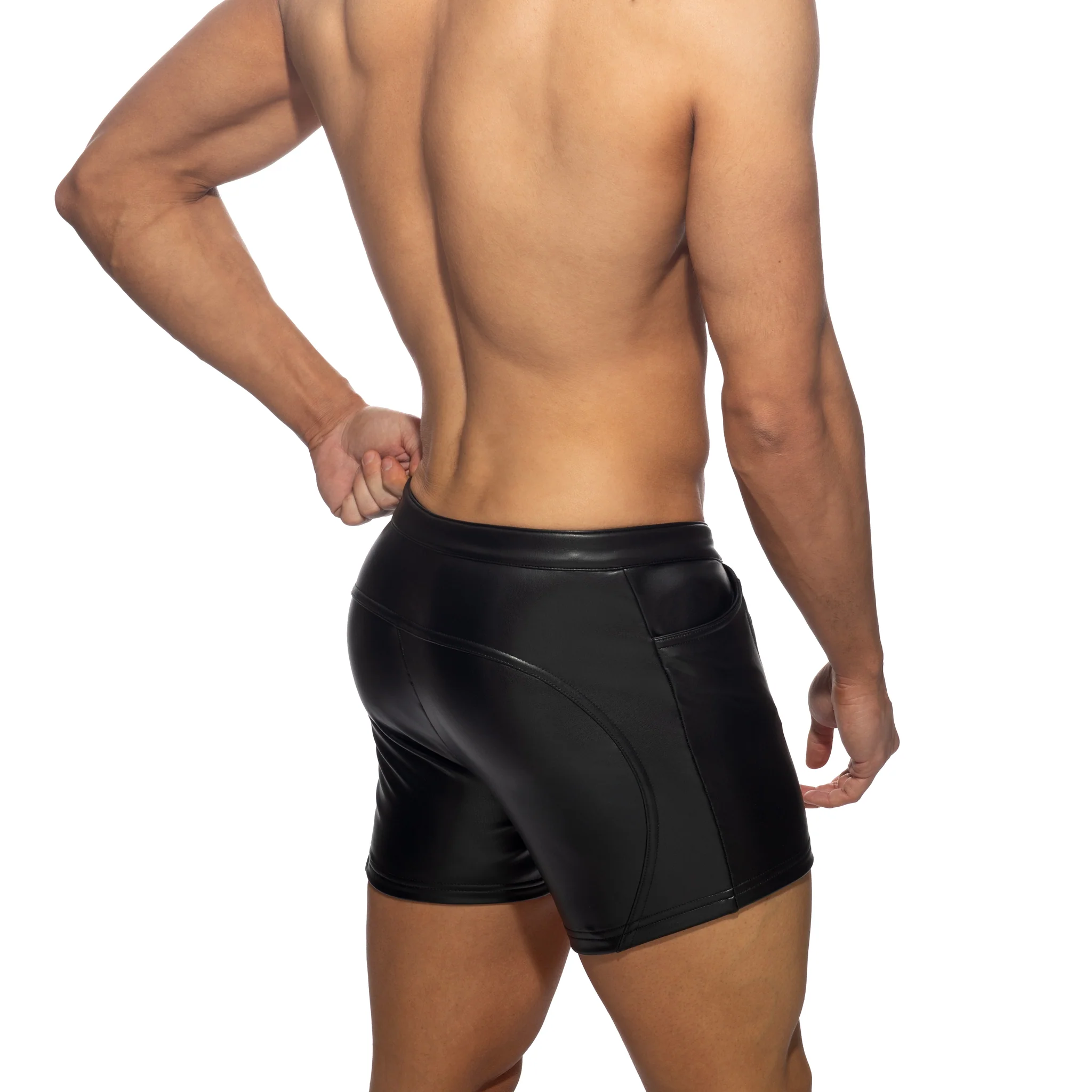 AD Fetish Vegan Leather Shorts Black ADF221 - Image 3