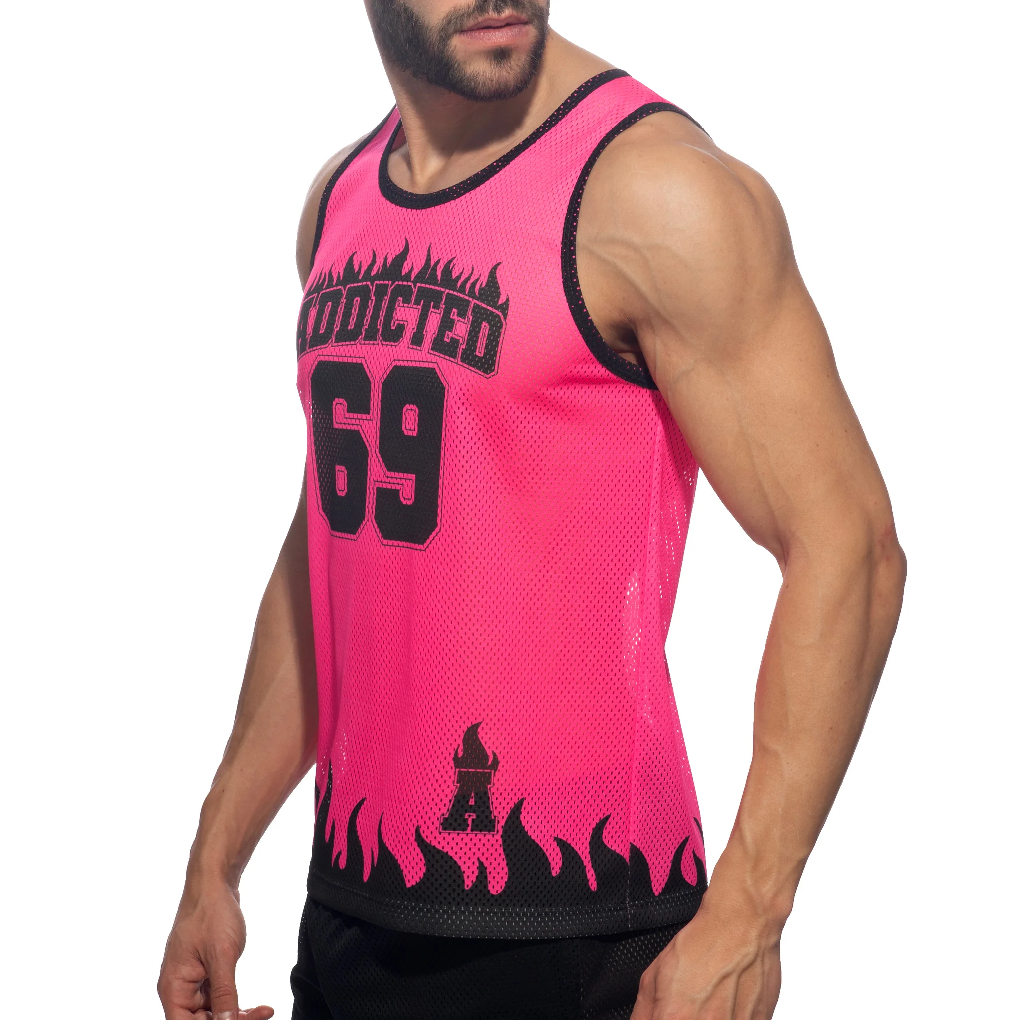 Addicted 69 Tank Top Neon Pink AD1340