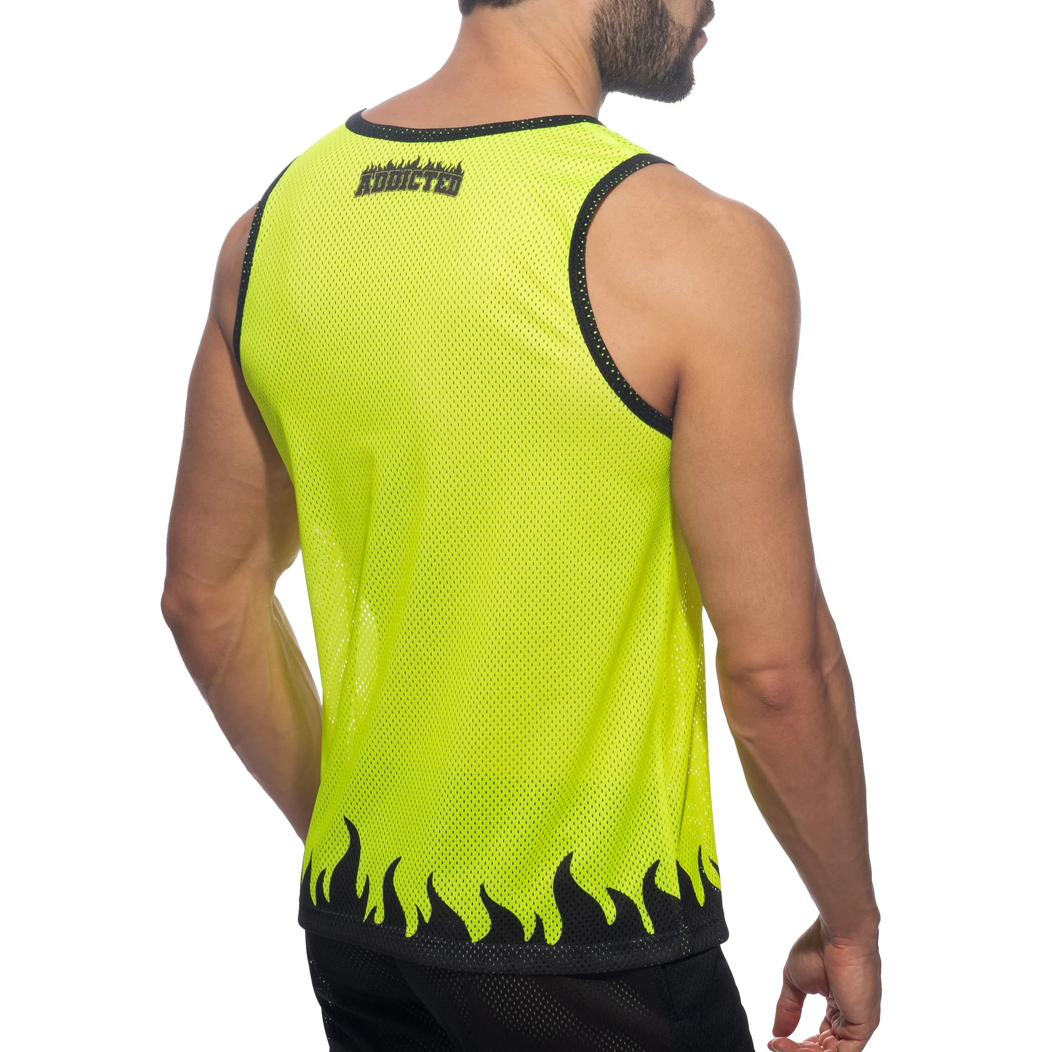 Addicted 69 Tank Top Neon Yellow AD1340 - Image 3