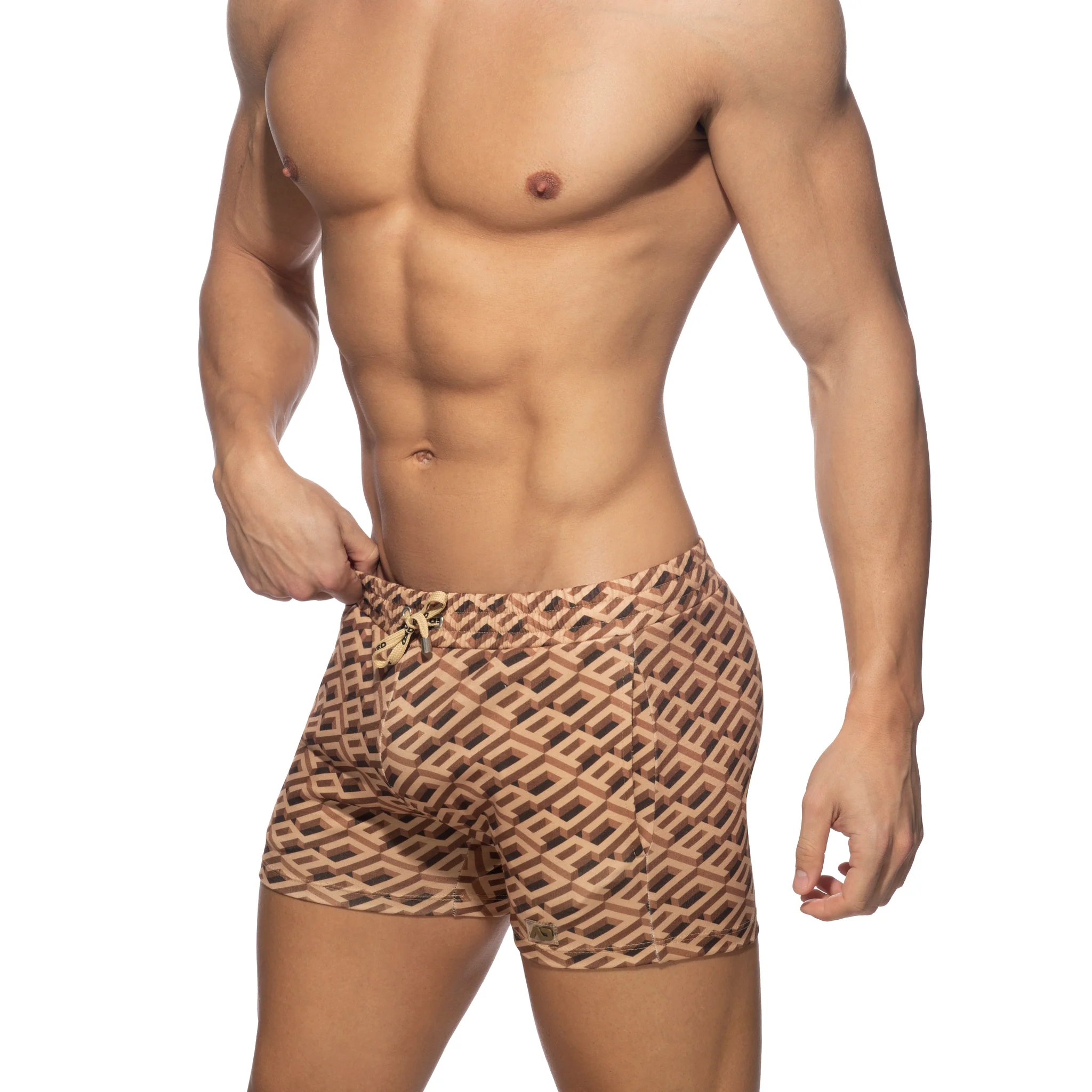 Addicted AD Allover Homewear Shorts Brown AD1060