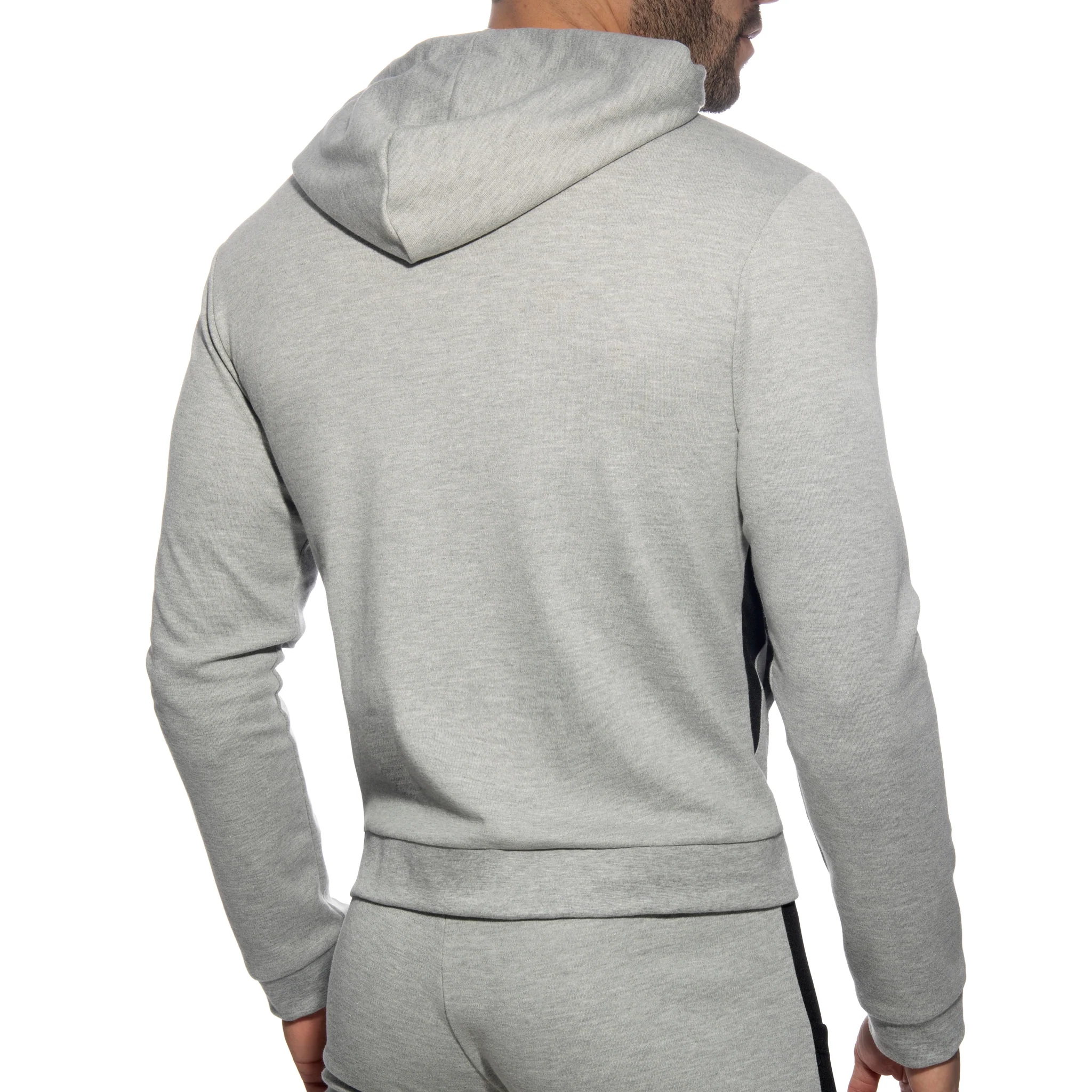 Addicted AD Cotton Sports Hoody Heather Grey AD1065 - Image 3