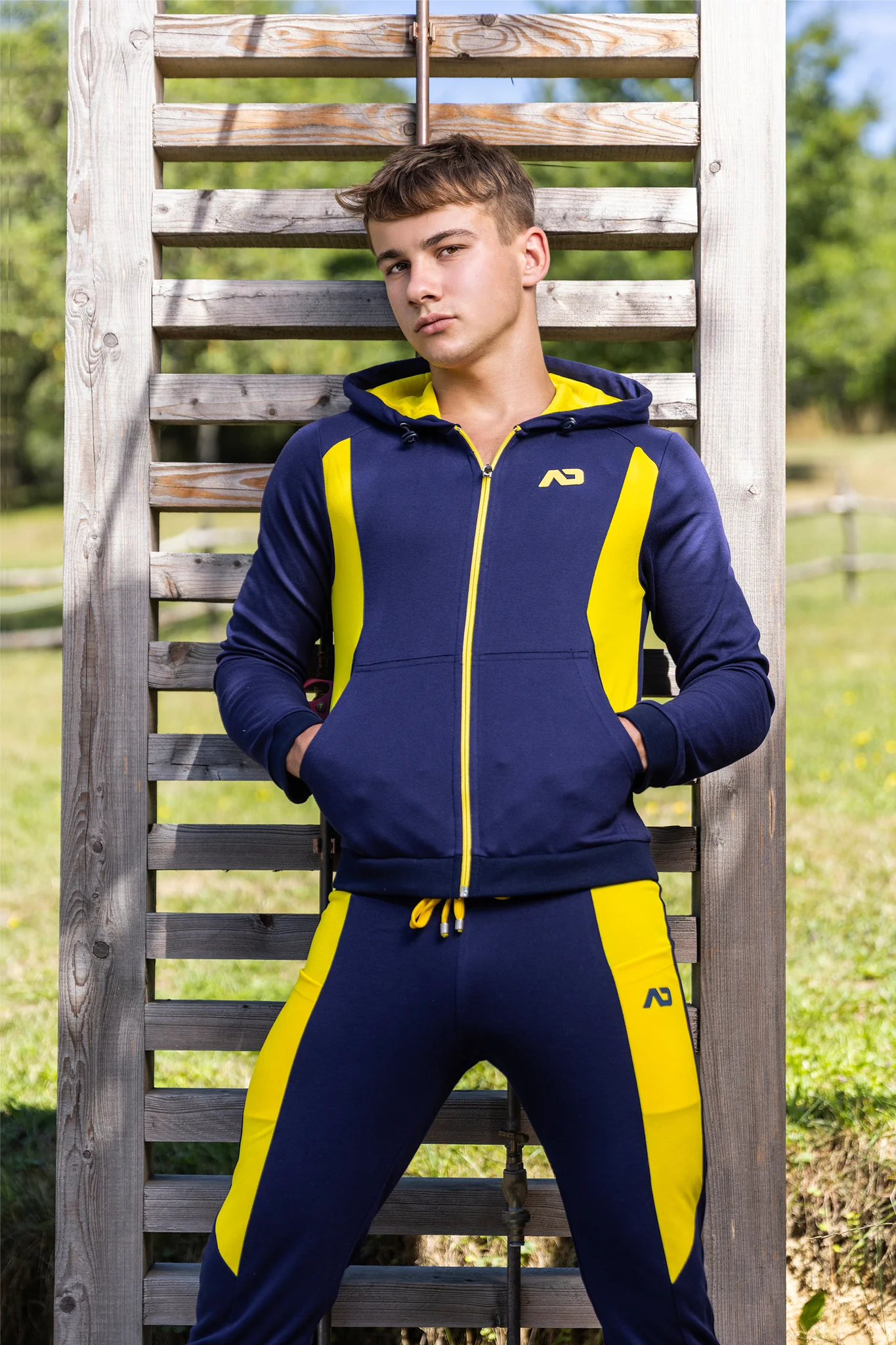 Addicted AD Cotton Sports Long Pants Navy AD1066 - Image 4