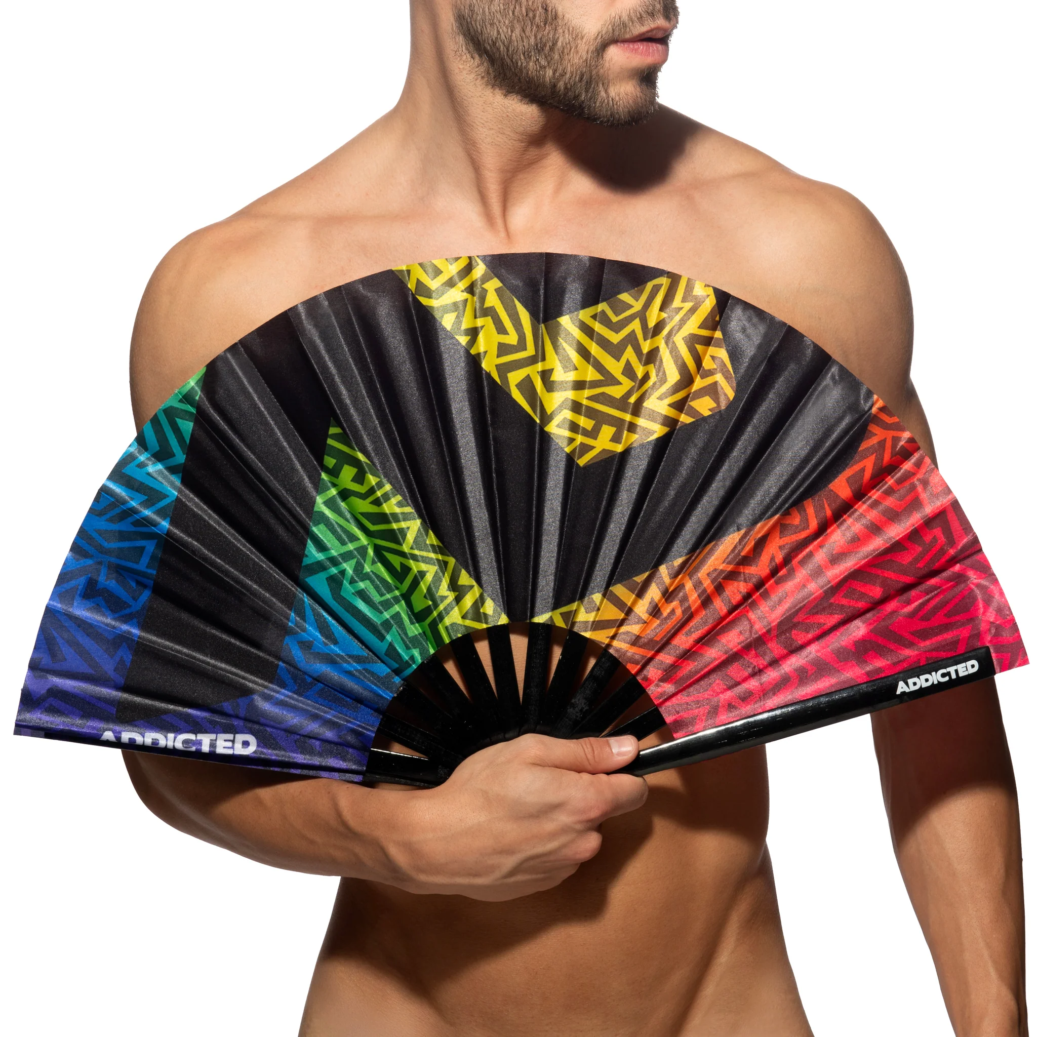Addicted AD Large Hand Fan Black AC234 - Image 2