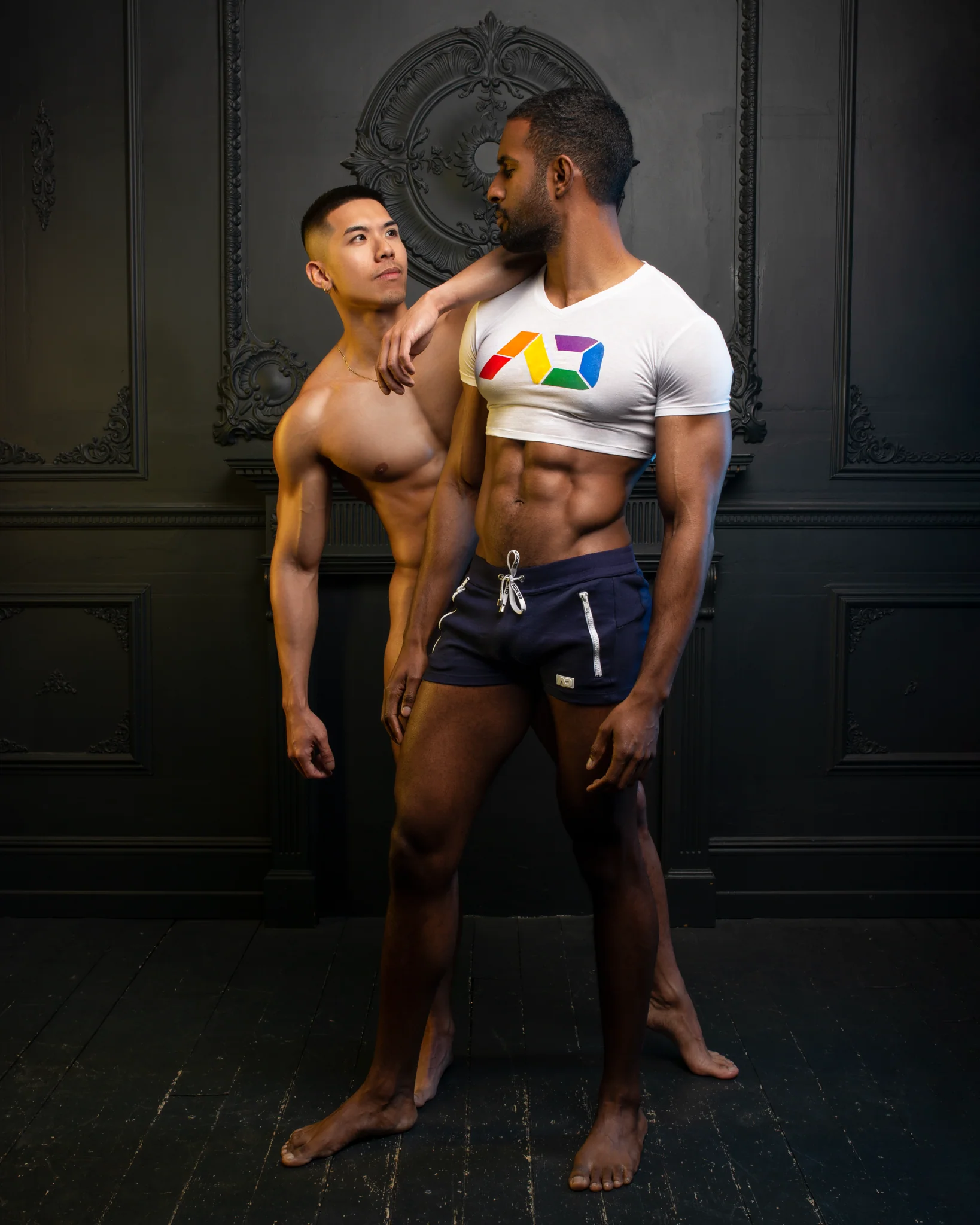 Addicted AD Rainbow Crop Top White AD1172 - Image 5