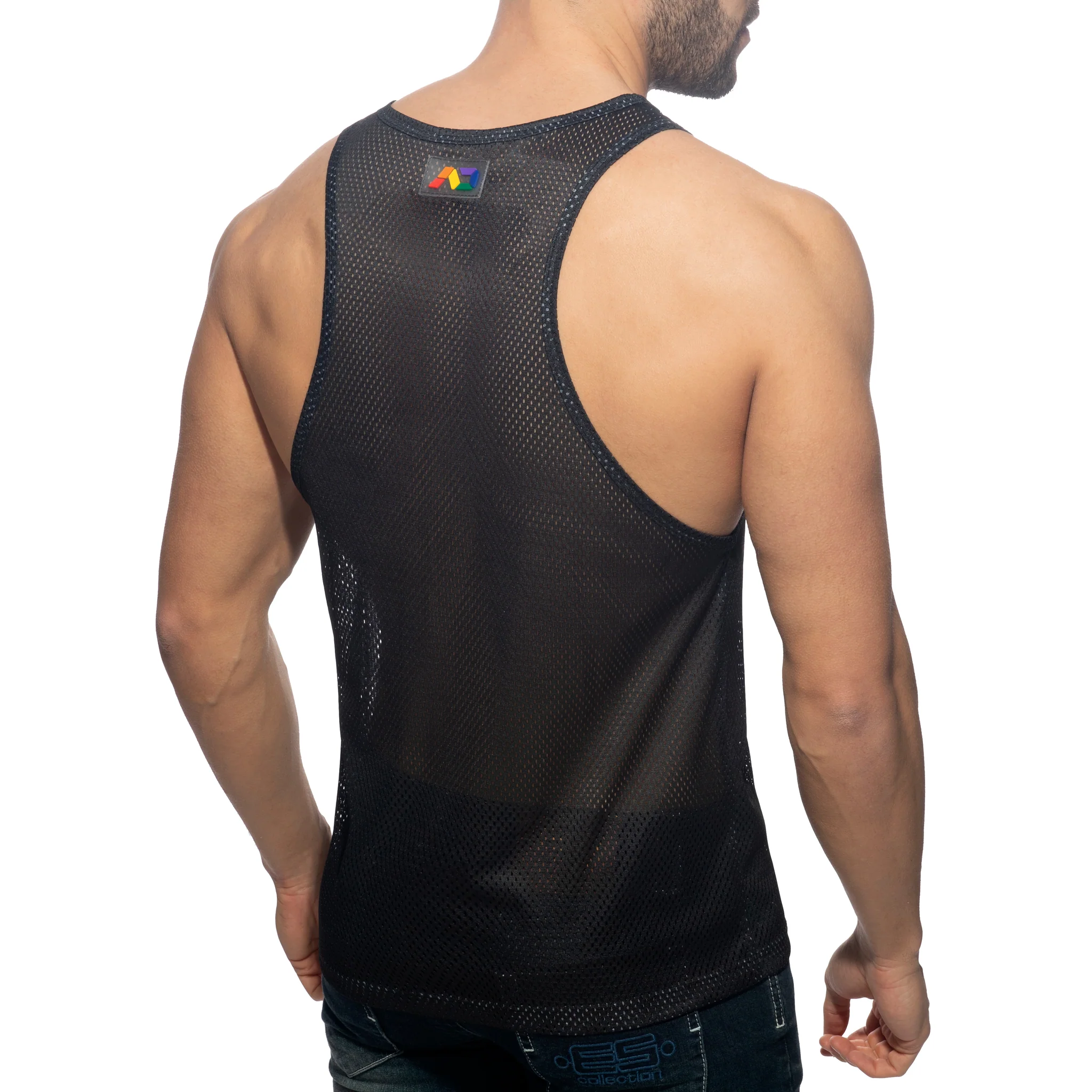 Addicted AD Rainbow Tank Top Black AD542 - Image 3