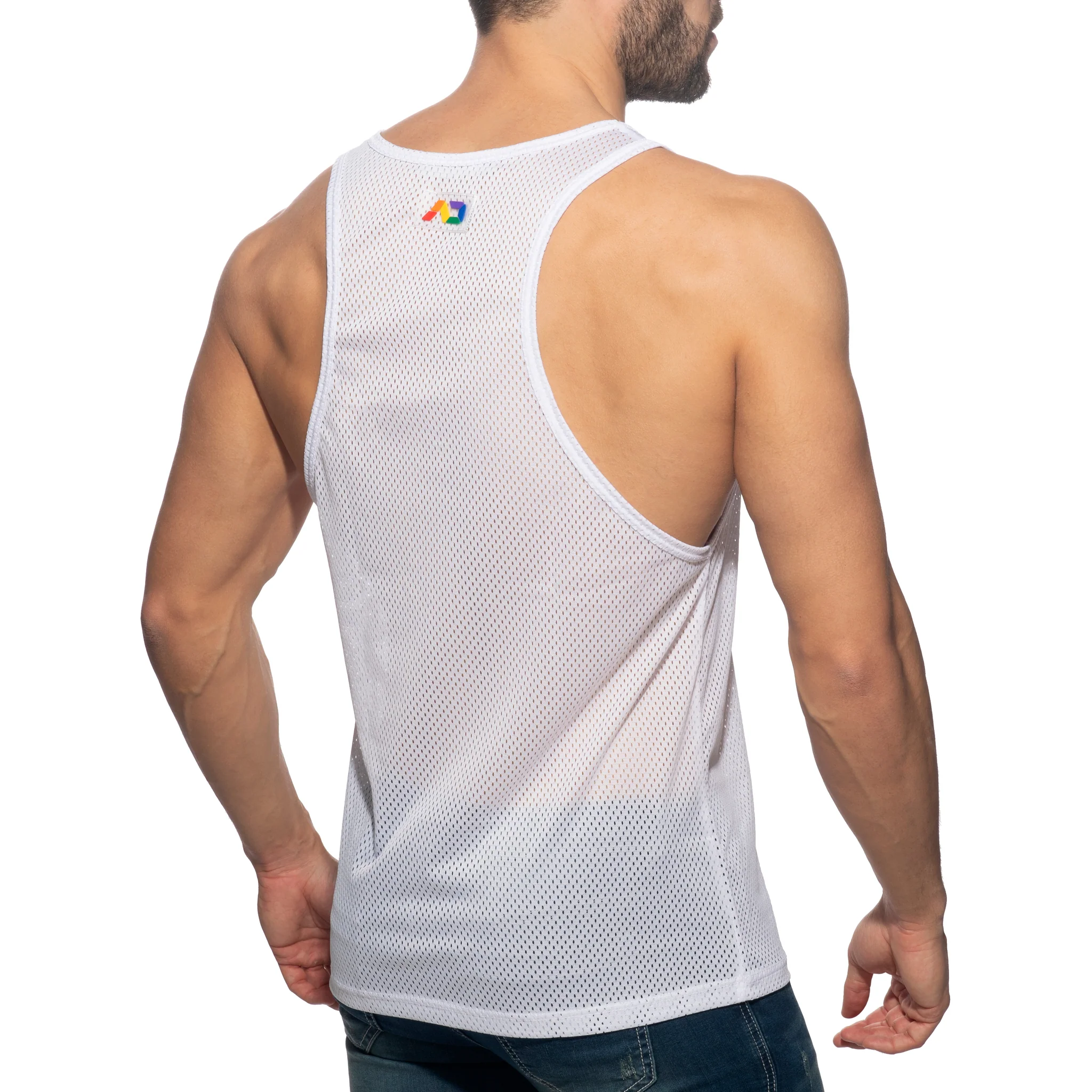 Addicted AD Rainbow Tank Top White AD542 - Image 3