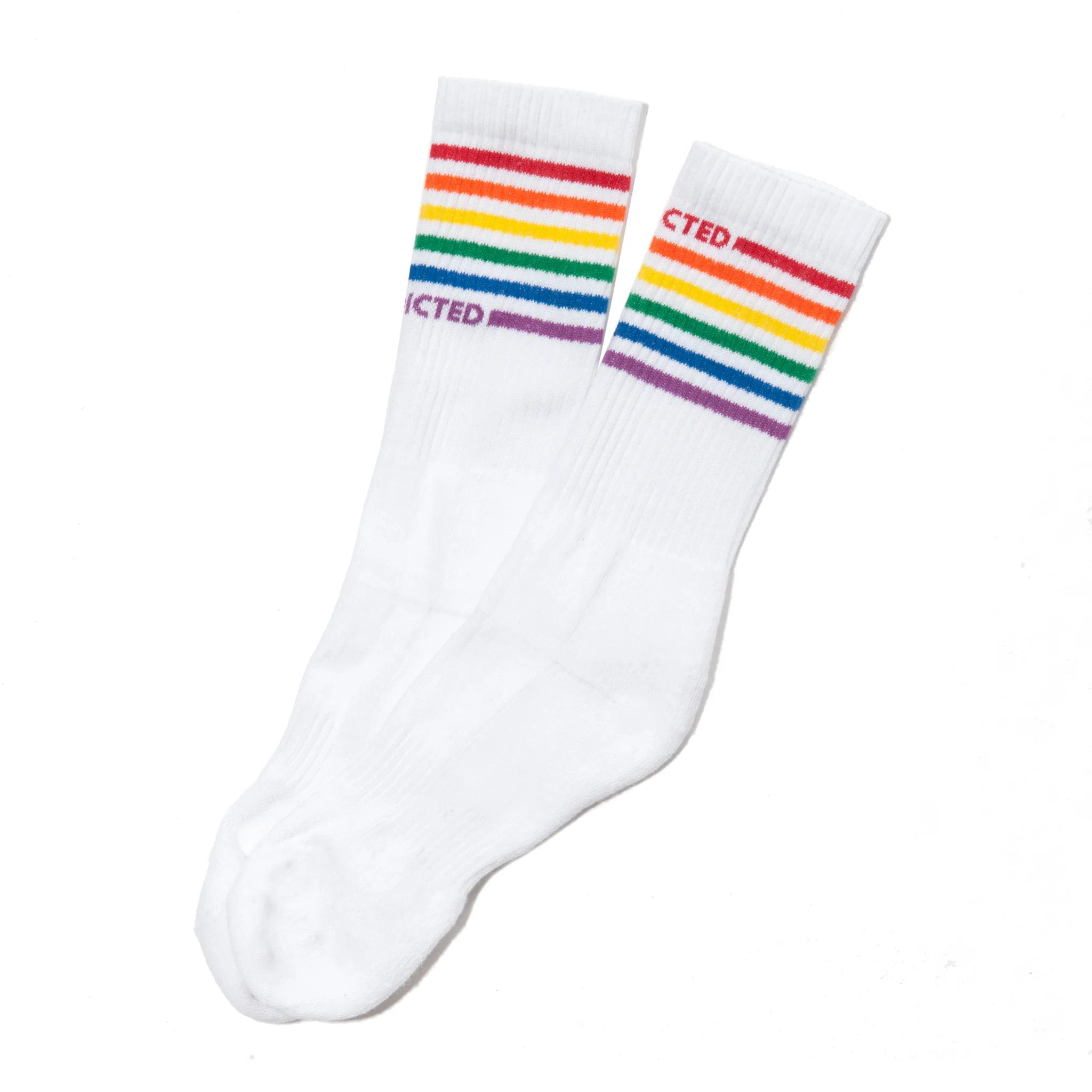 Addicted Rainbow Socks White AD838 - Image 3