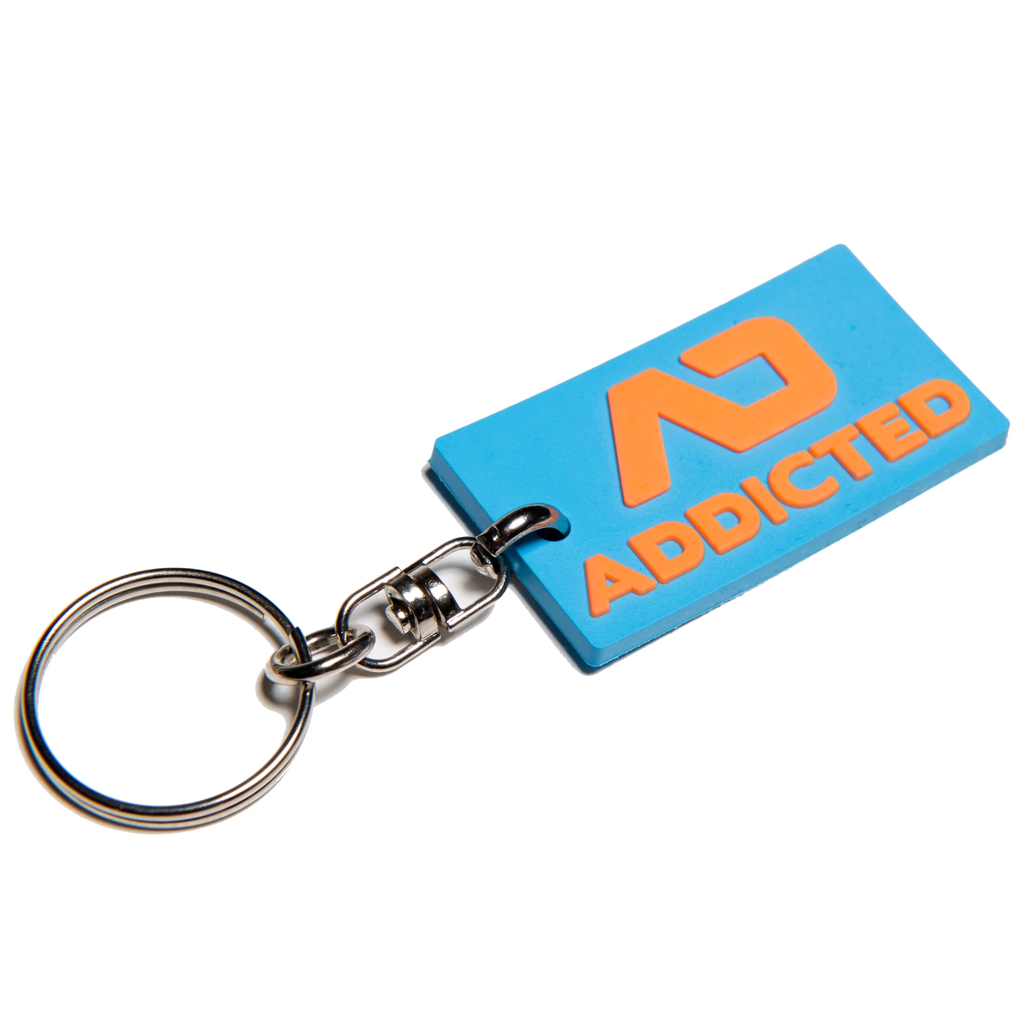 Addicted Rubber Keyring Turquoise AC223
