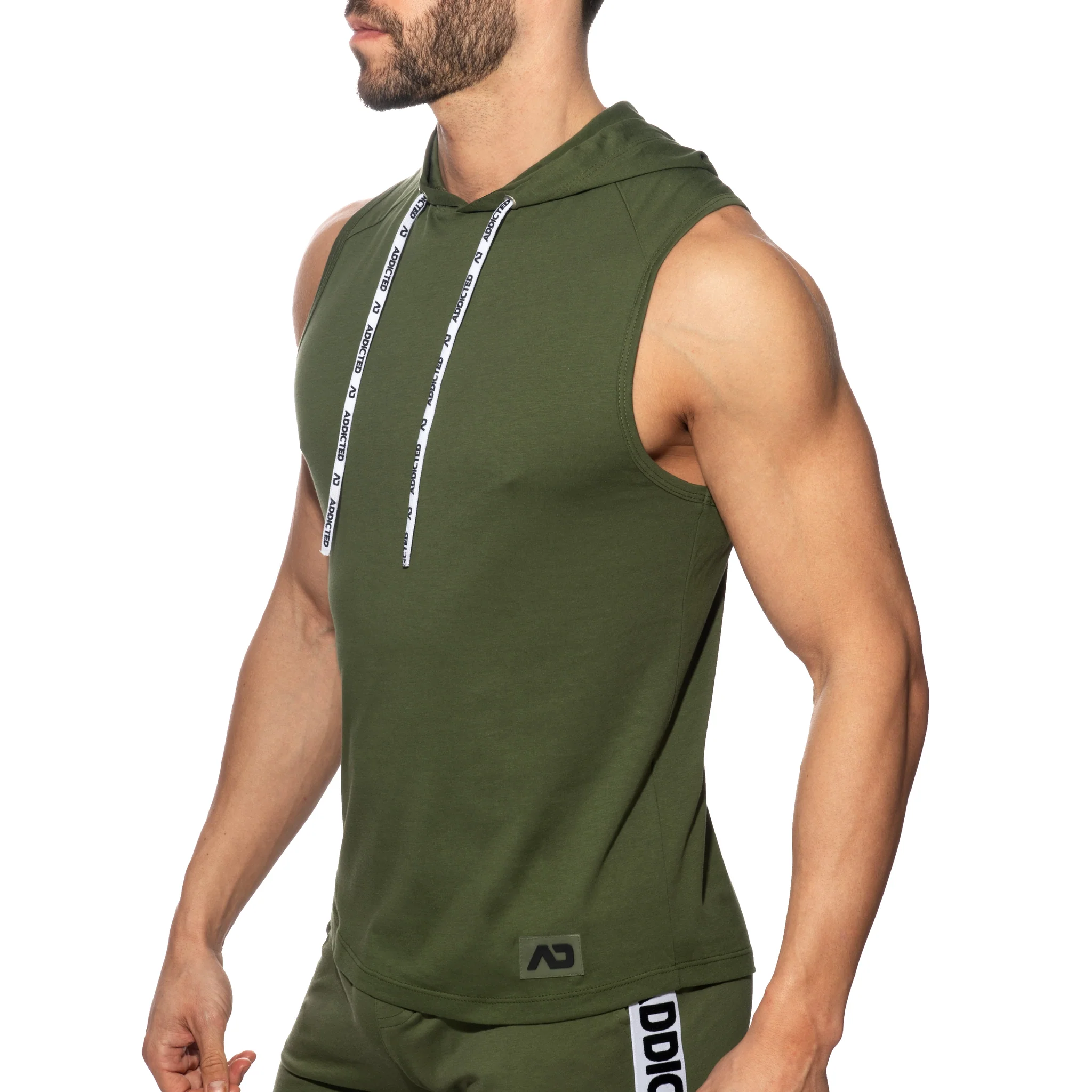 Addicted Band Cotton Hoodie Khaki AD1001