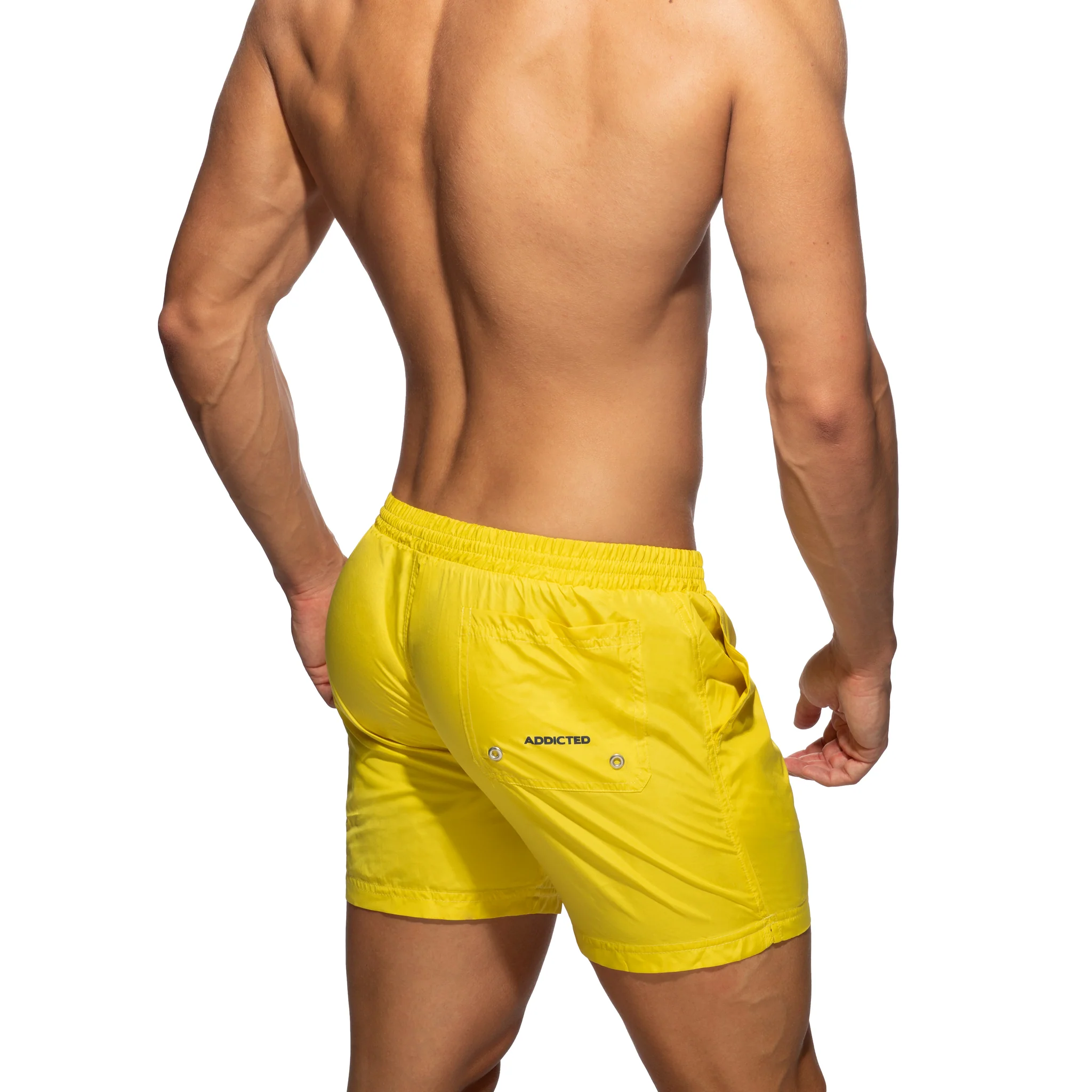 Addicted Basic Swim Long Short Yellow ADS073 - Image 3