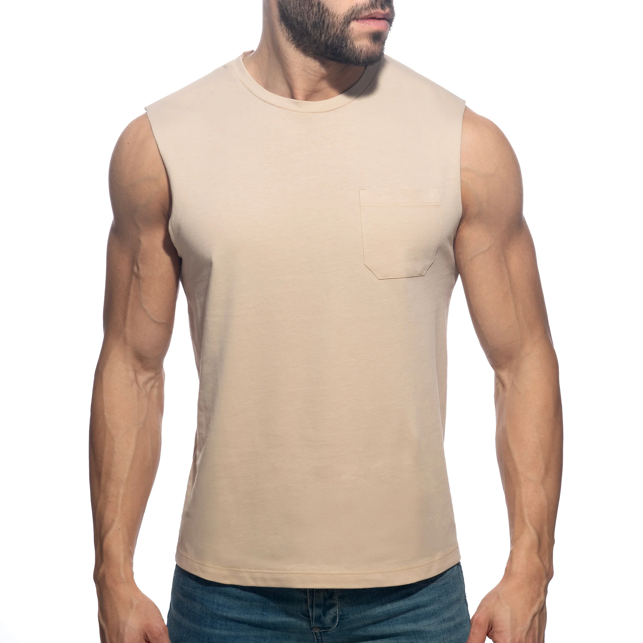 Addicted Basic Tank Top Beige AD531 - Image 2