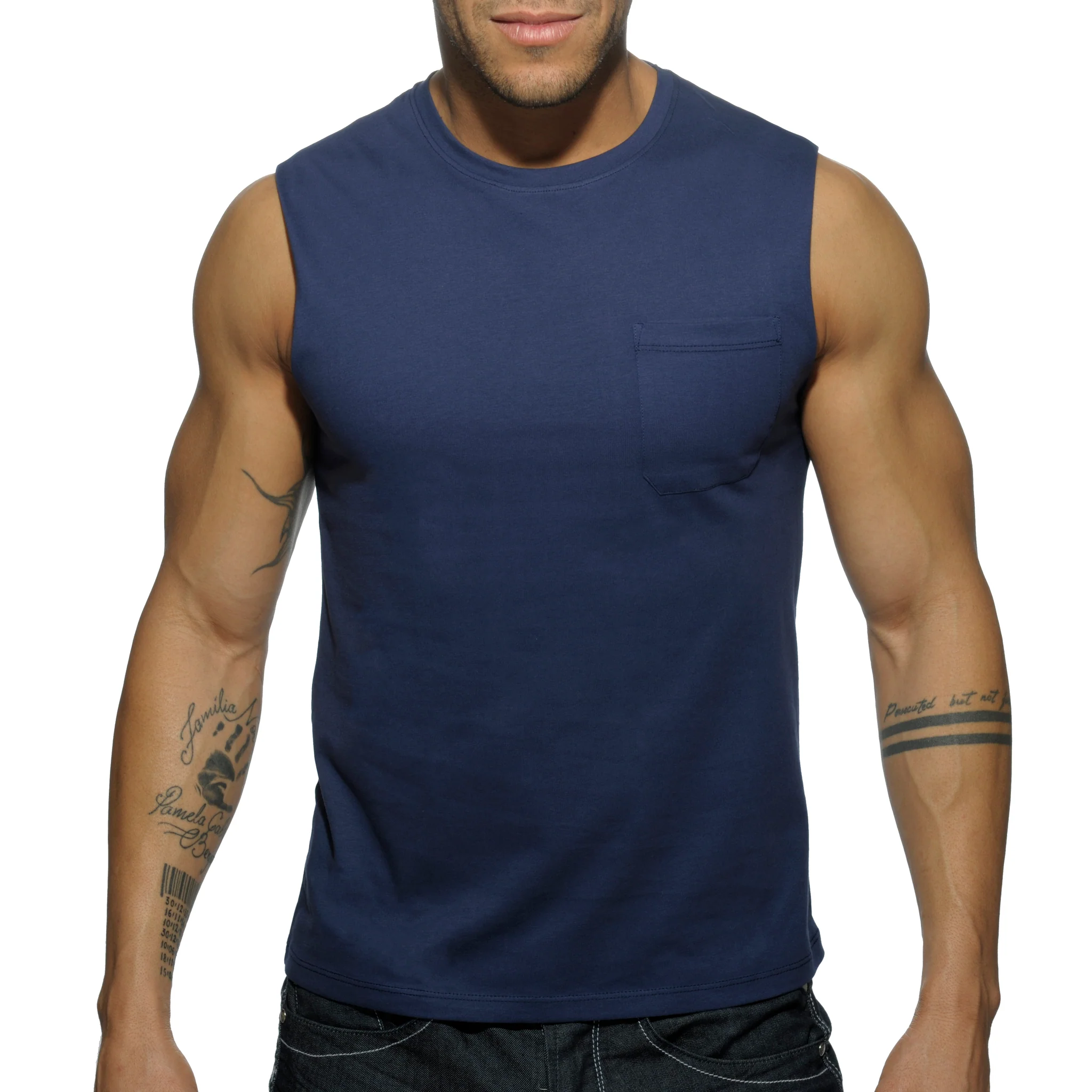 Addicted Basic Tank Top Navy AD531 - Image 2