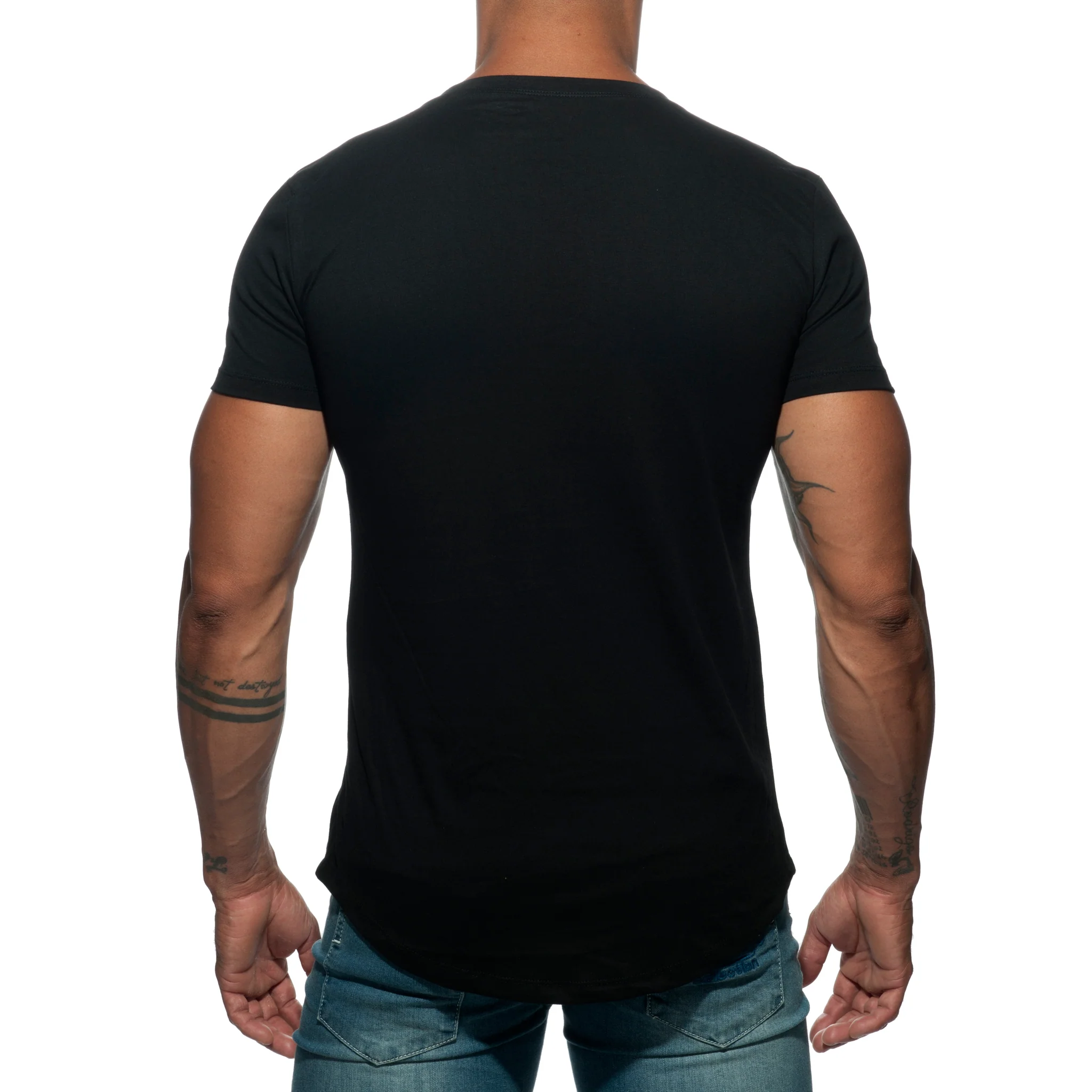 Addicted Basic U-Neck T-Shirt Black AD696 - Image 2