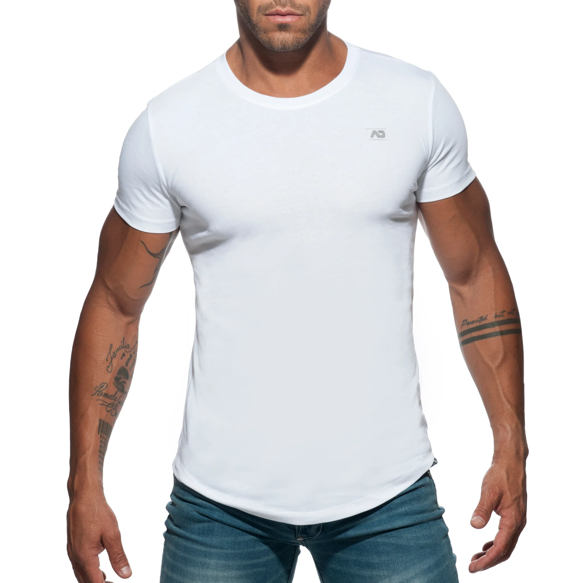 Addicted Basic U-Neck T-Shirt White AD696 - Image 2