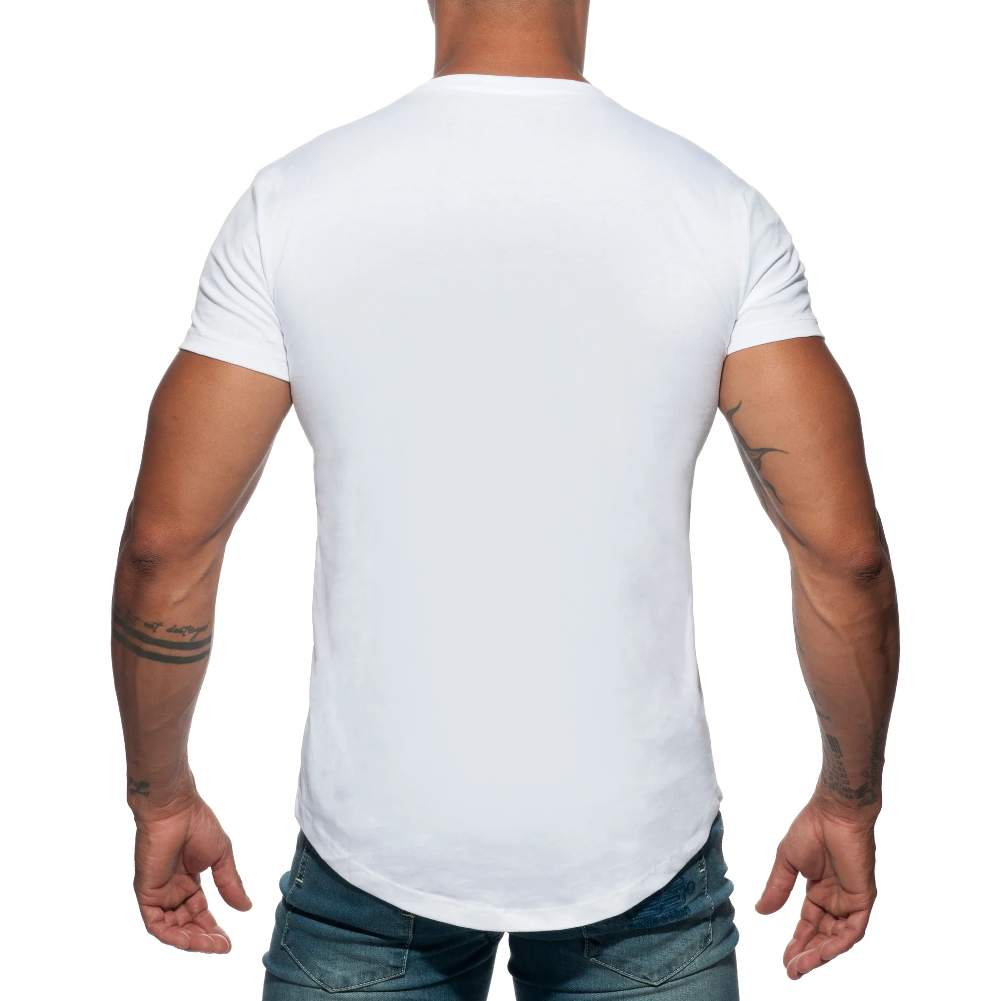 Addicted Basic U-Neck T-Shirt White AD696 - Image 3