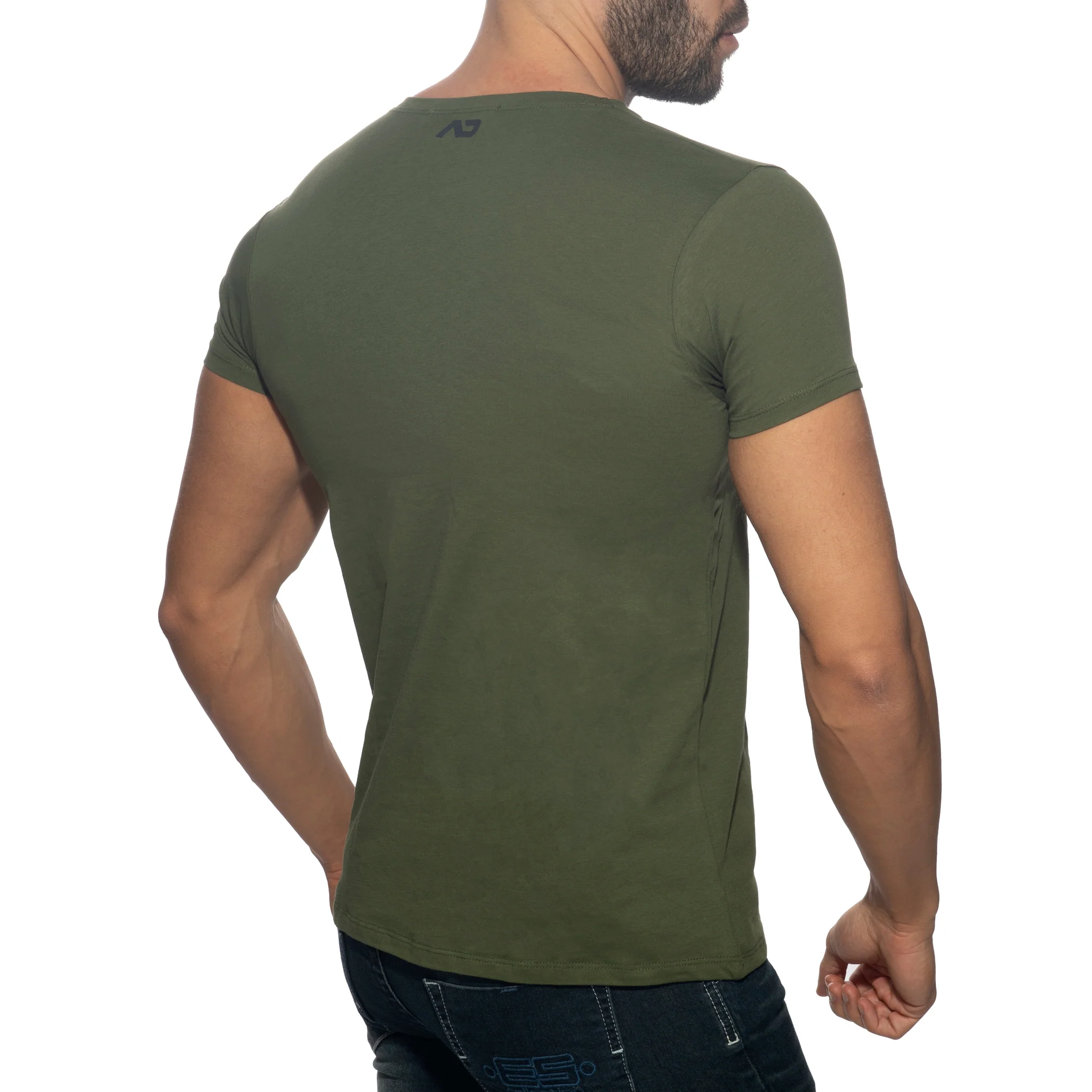 Addicted Bear Round Neck T-Shirt Khaki AD424 - Image 3