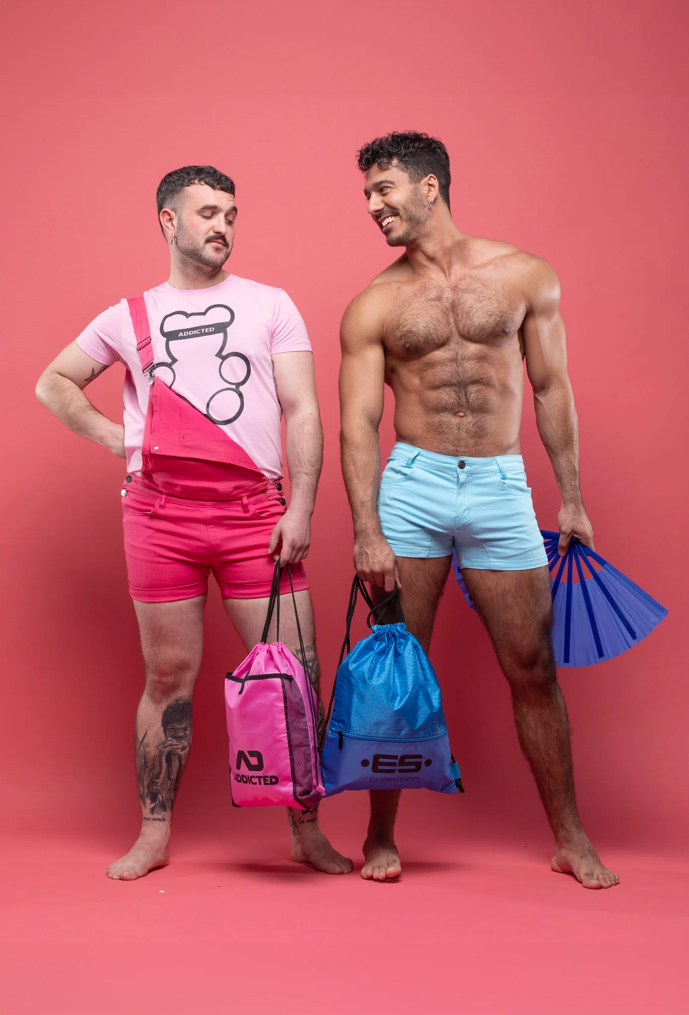 Addicted Bear Round Neck T-Shirt Pink AD424 - Image 4