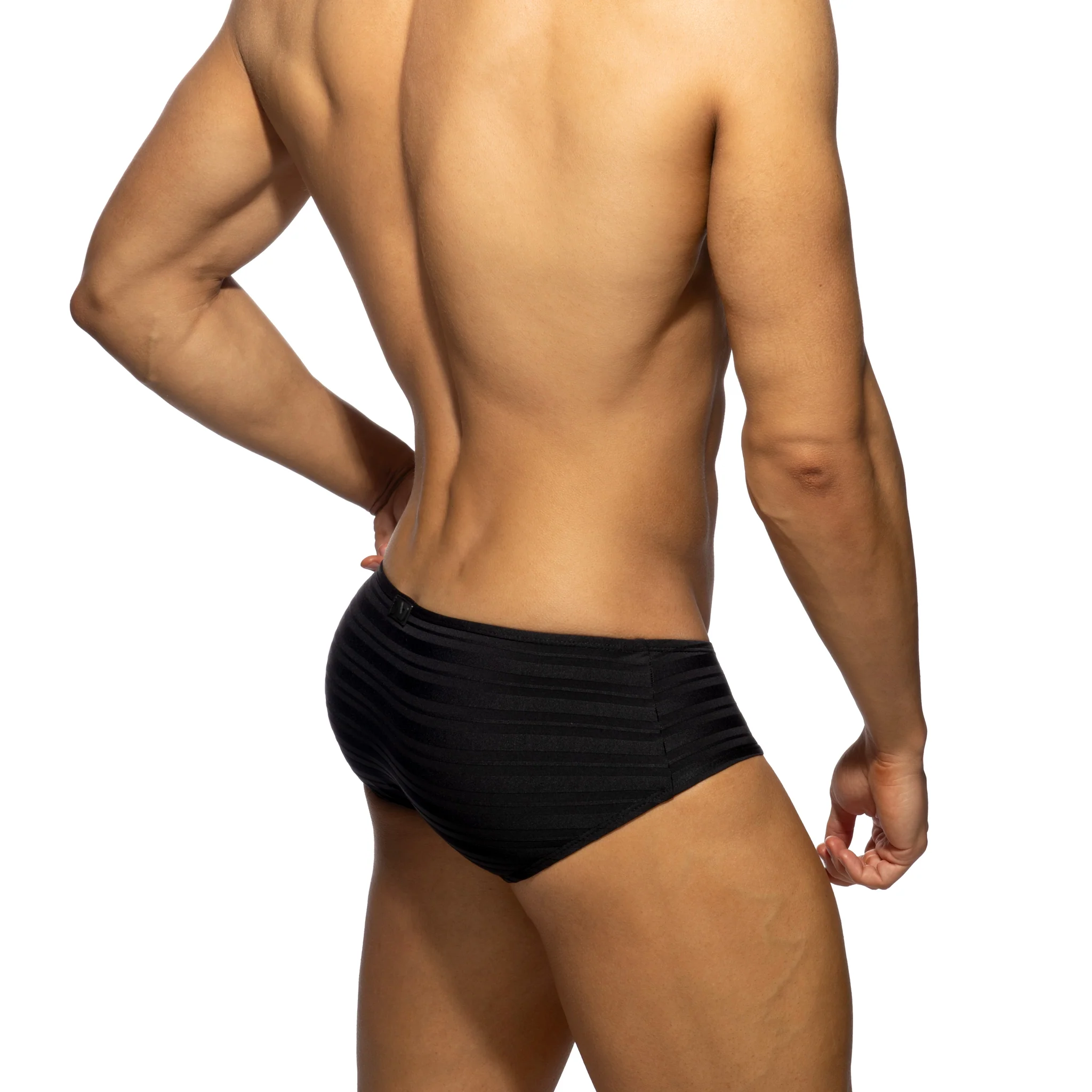 Addicted Black Stripes Brief Black AD1420 - Image 3