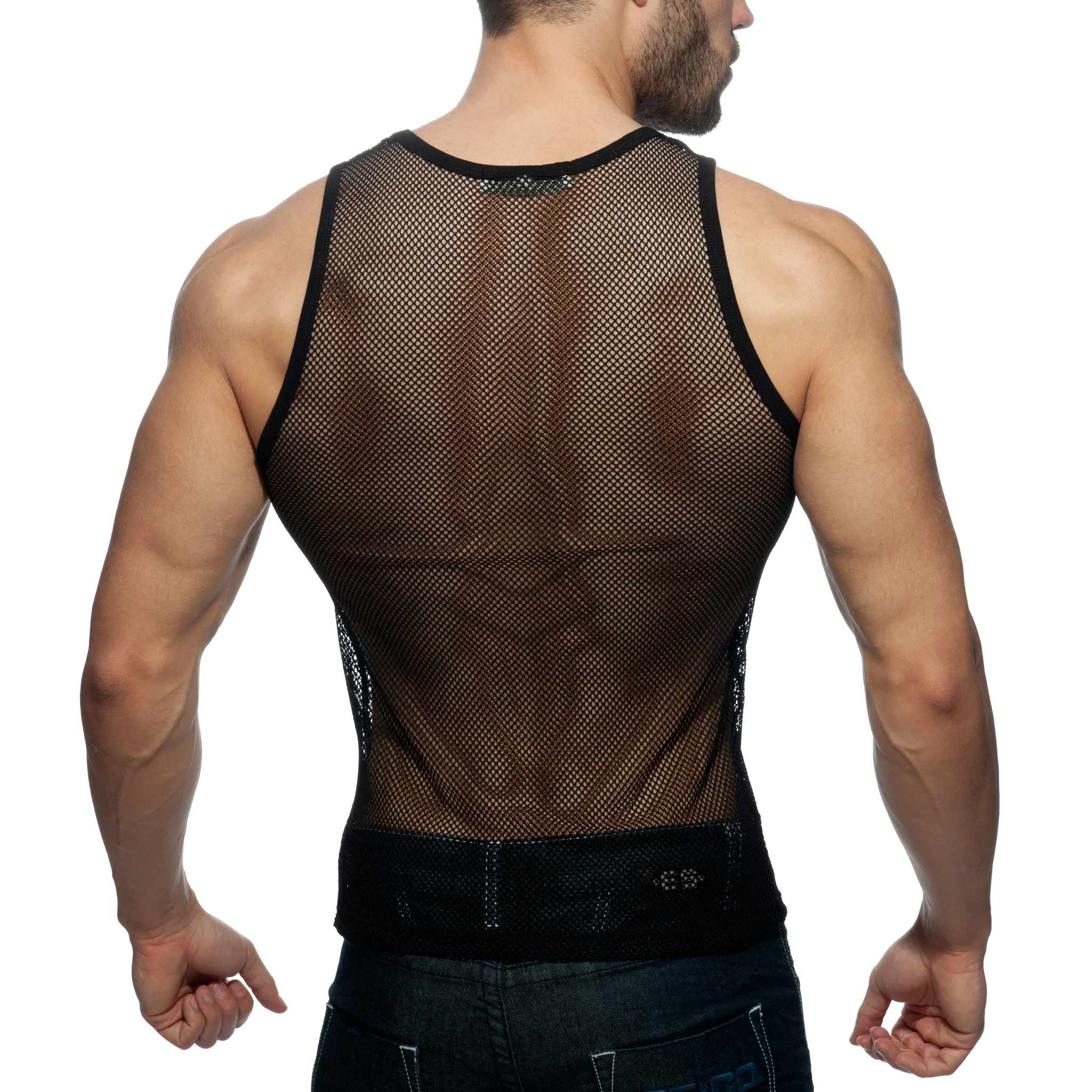 Addicted Black & White Mesh Tanktop Black AD848 - Image 3