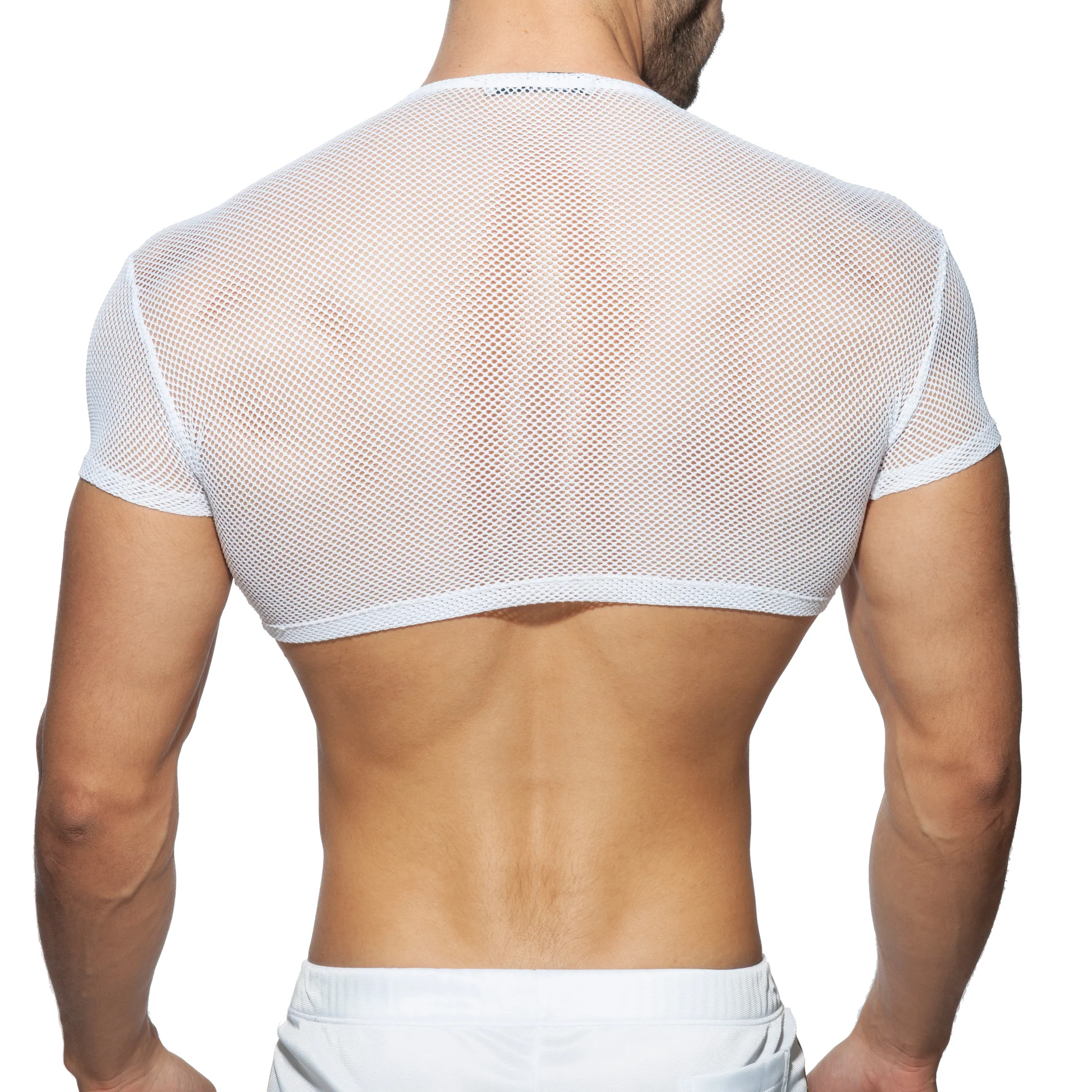 Addicted C-Through Crop Top White AD843 - Image 3