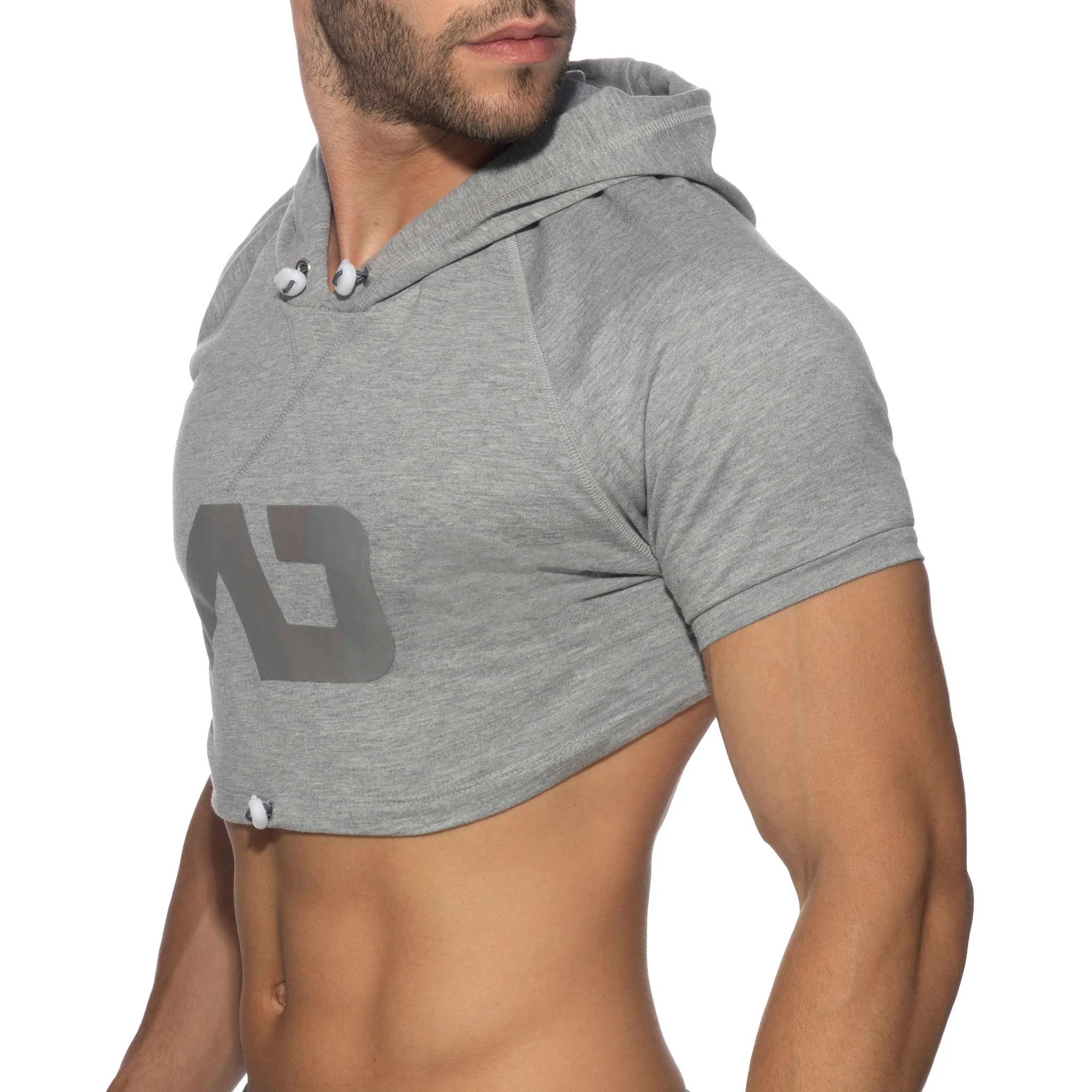 Addicted Crop Hoodie Heather Grey AD1000