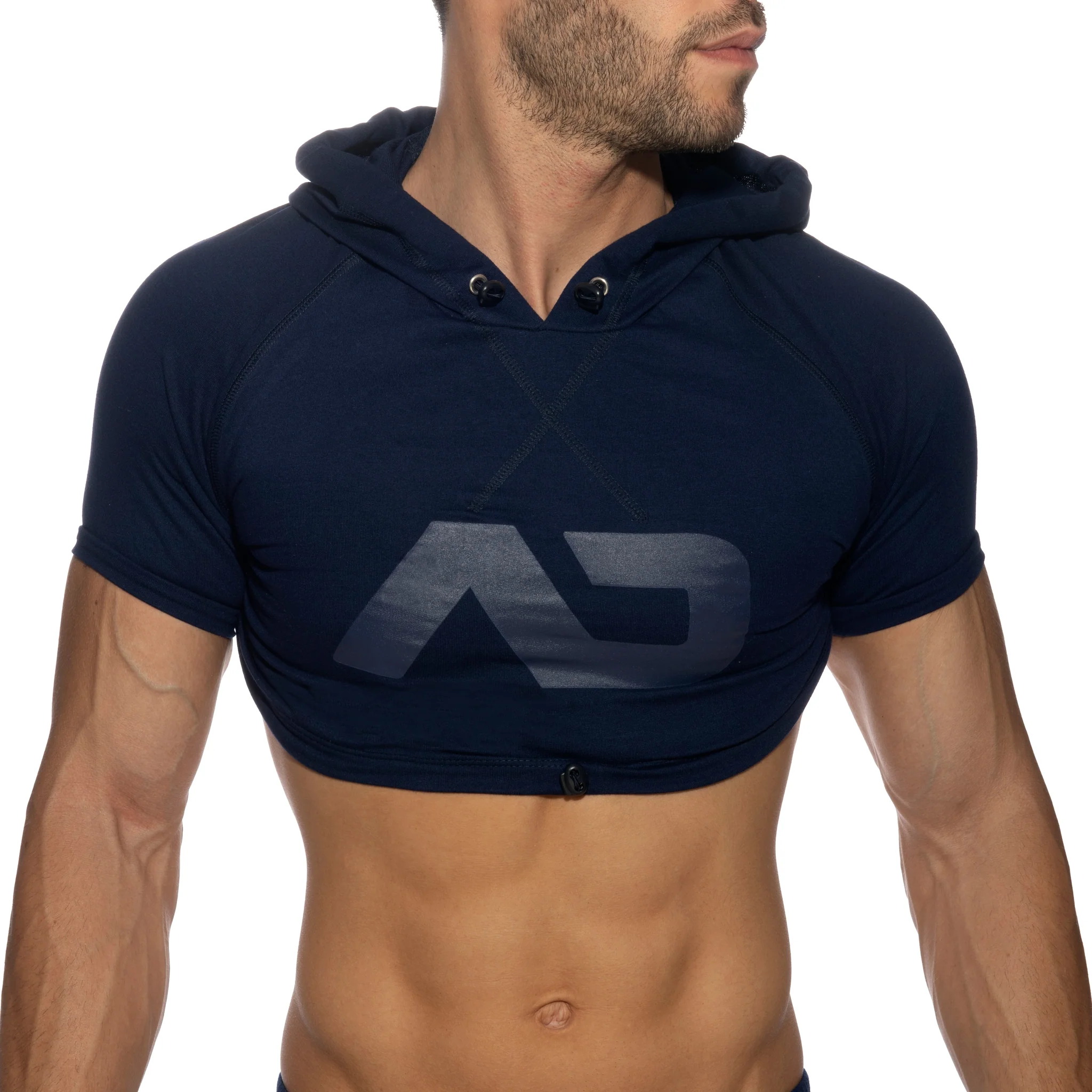 Addicted Crop Hoodie Navy AD1000 - Image 2