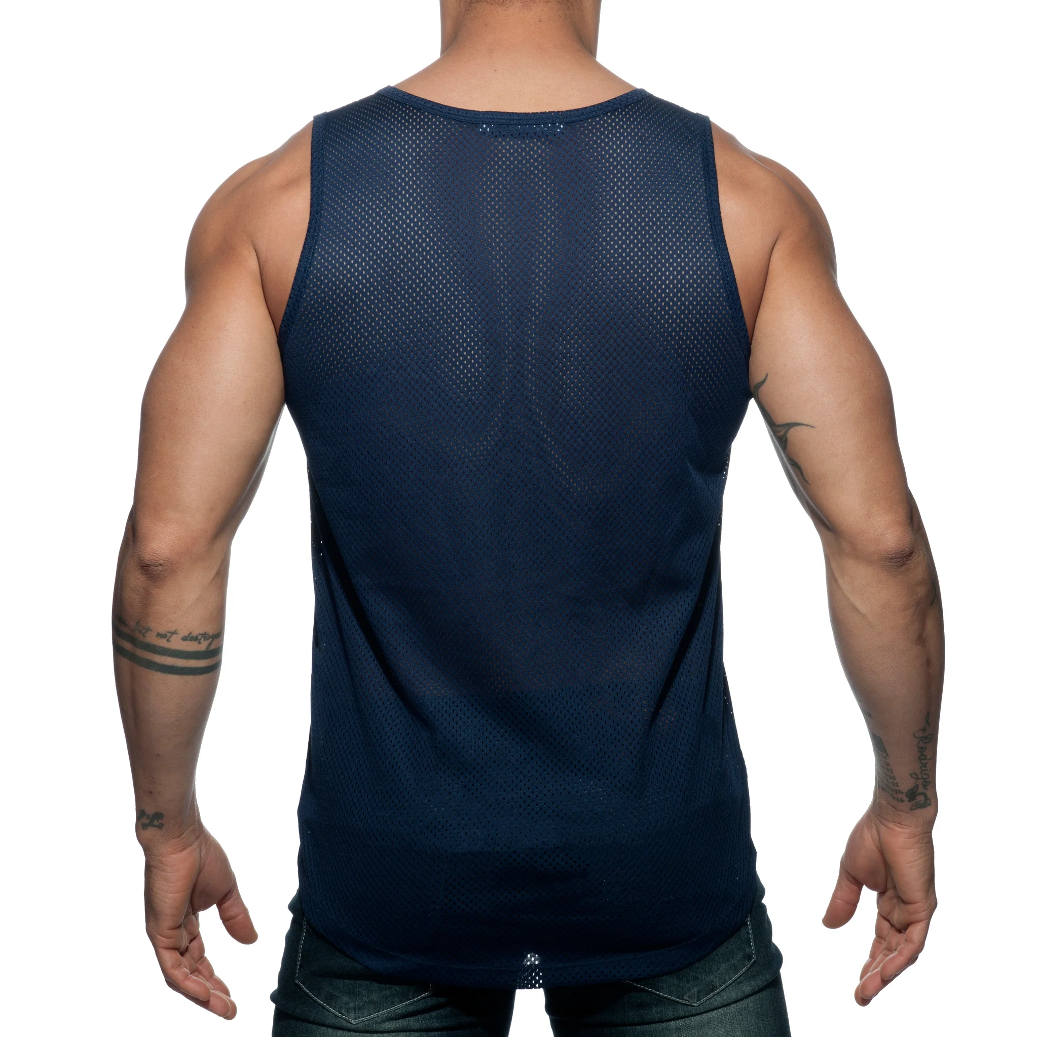 Addicted Double Stripe Tank Top Navy AD671 - Image 3
