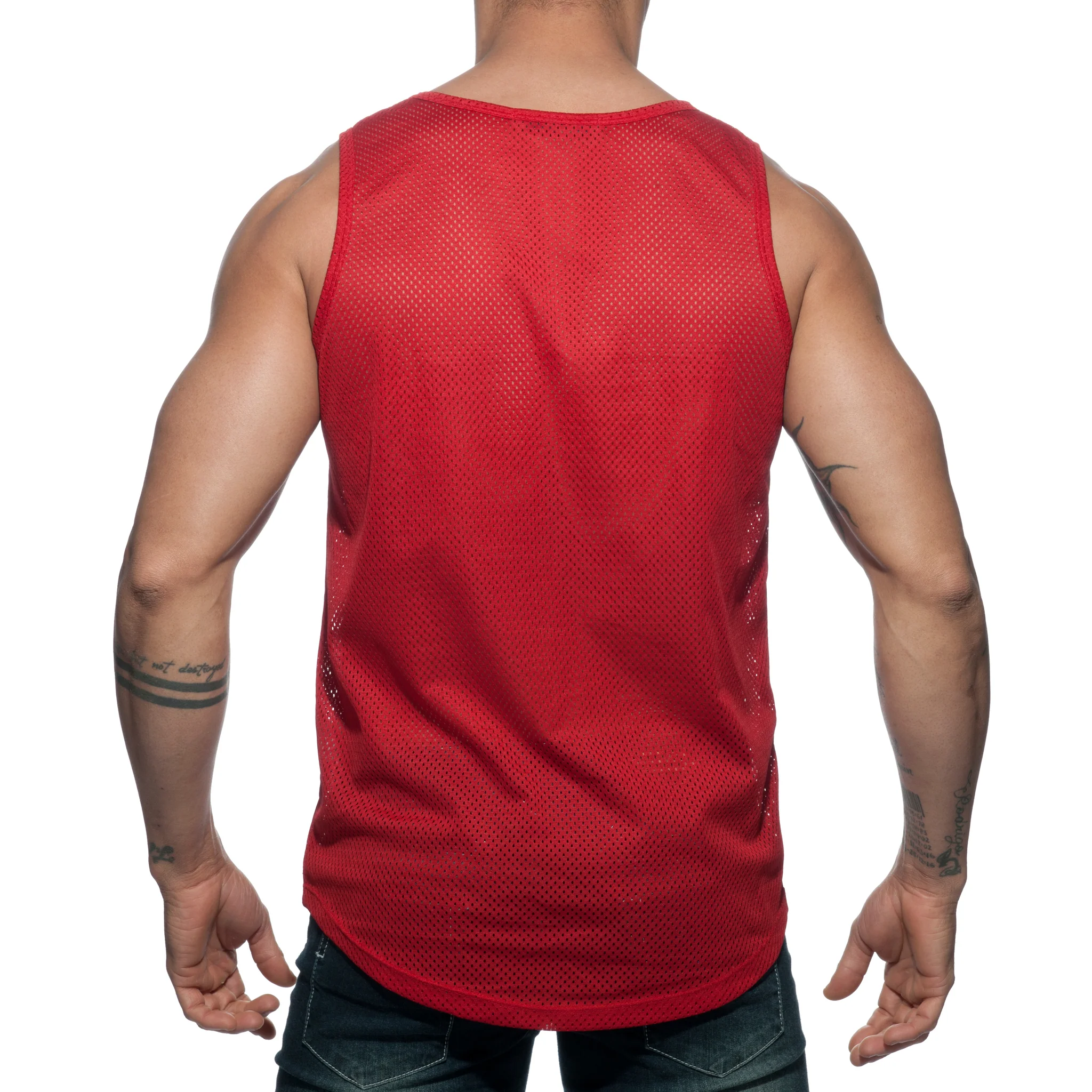 Addicted Double Stripe Tank Top Red AD671 - Image 3