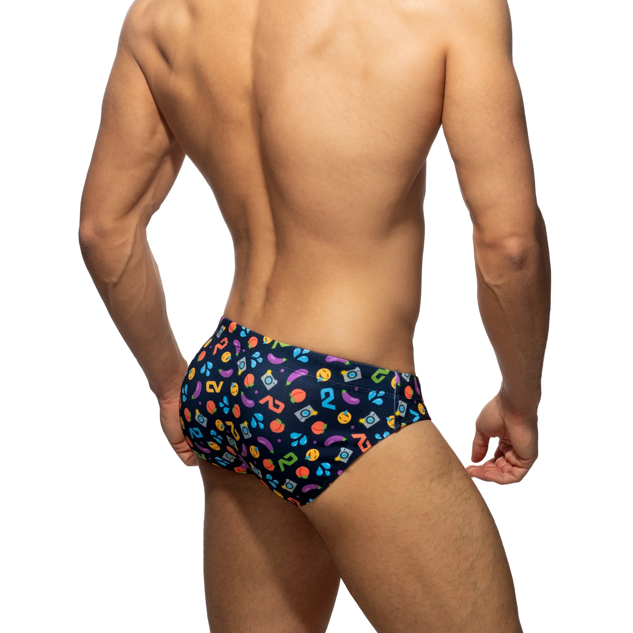 Addicted Emoji Swim Brief Navy ADS325 - Image 3
