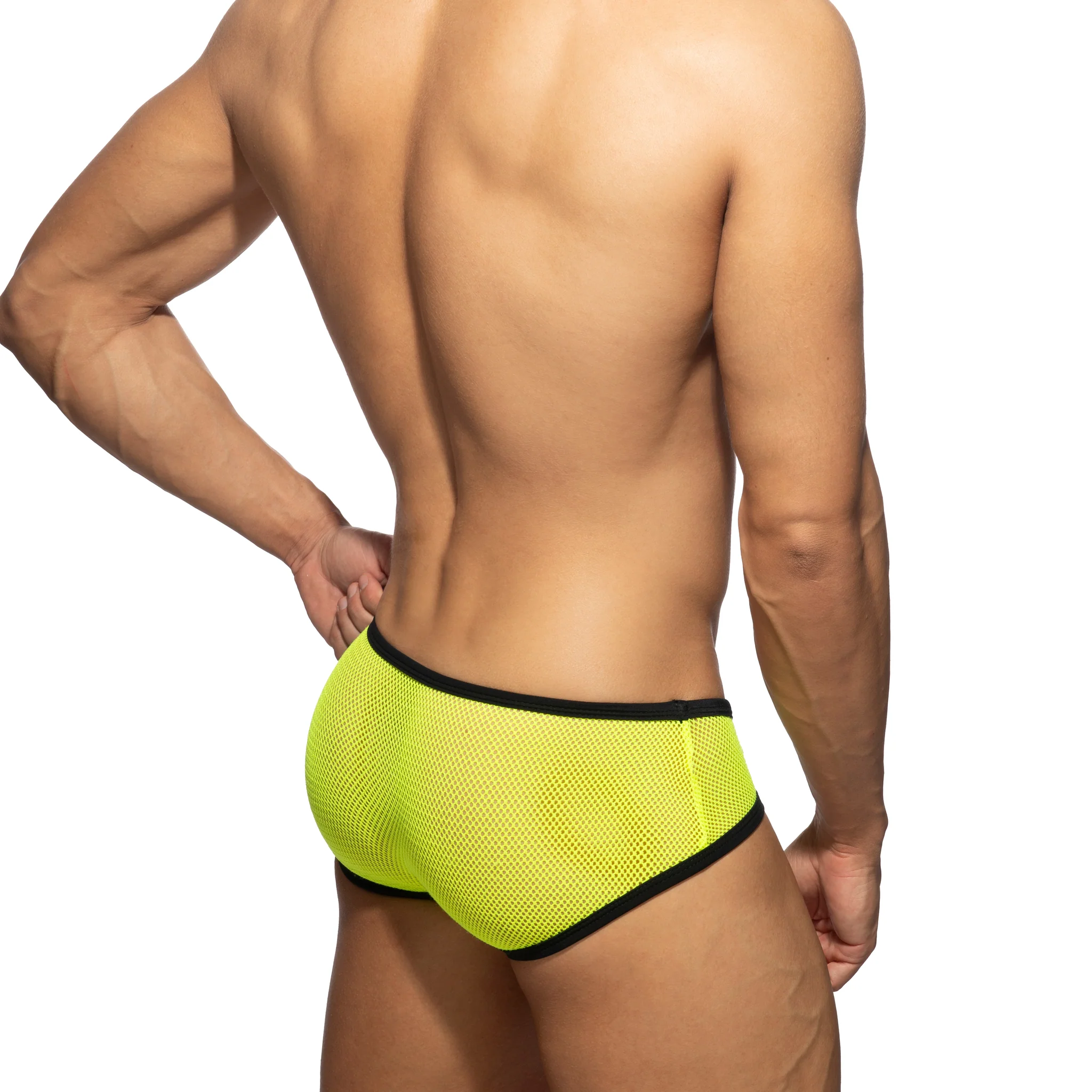 Addicted Fever Mesh Brief Neon Yellow AD1335 - Image 3