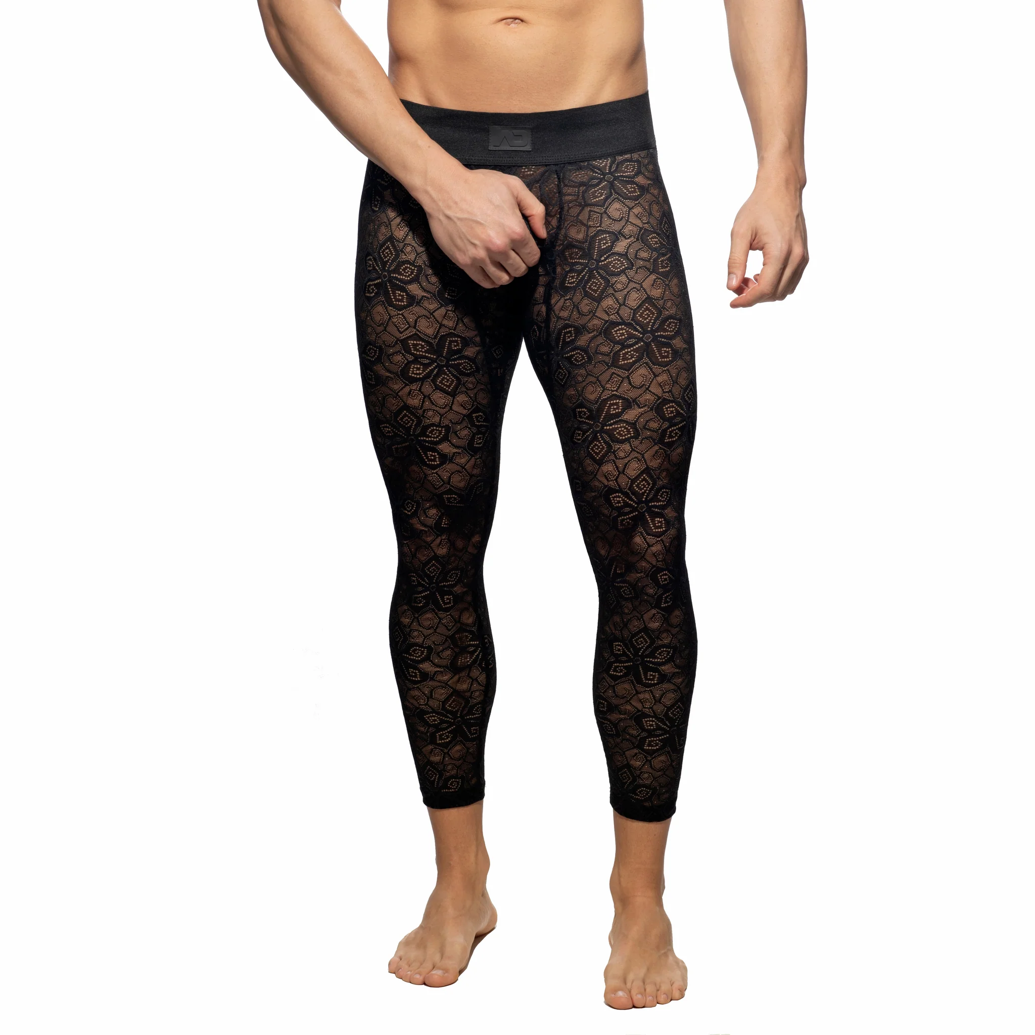 Addicted Flowery Lace Bottomless Long John Black AD1175 - Image 2